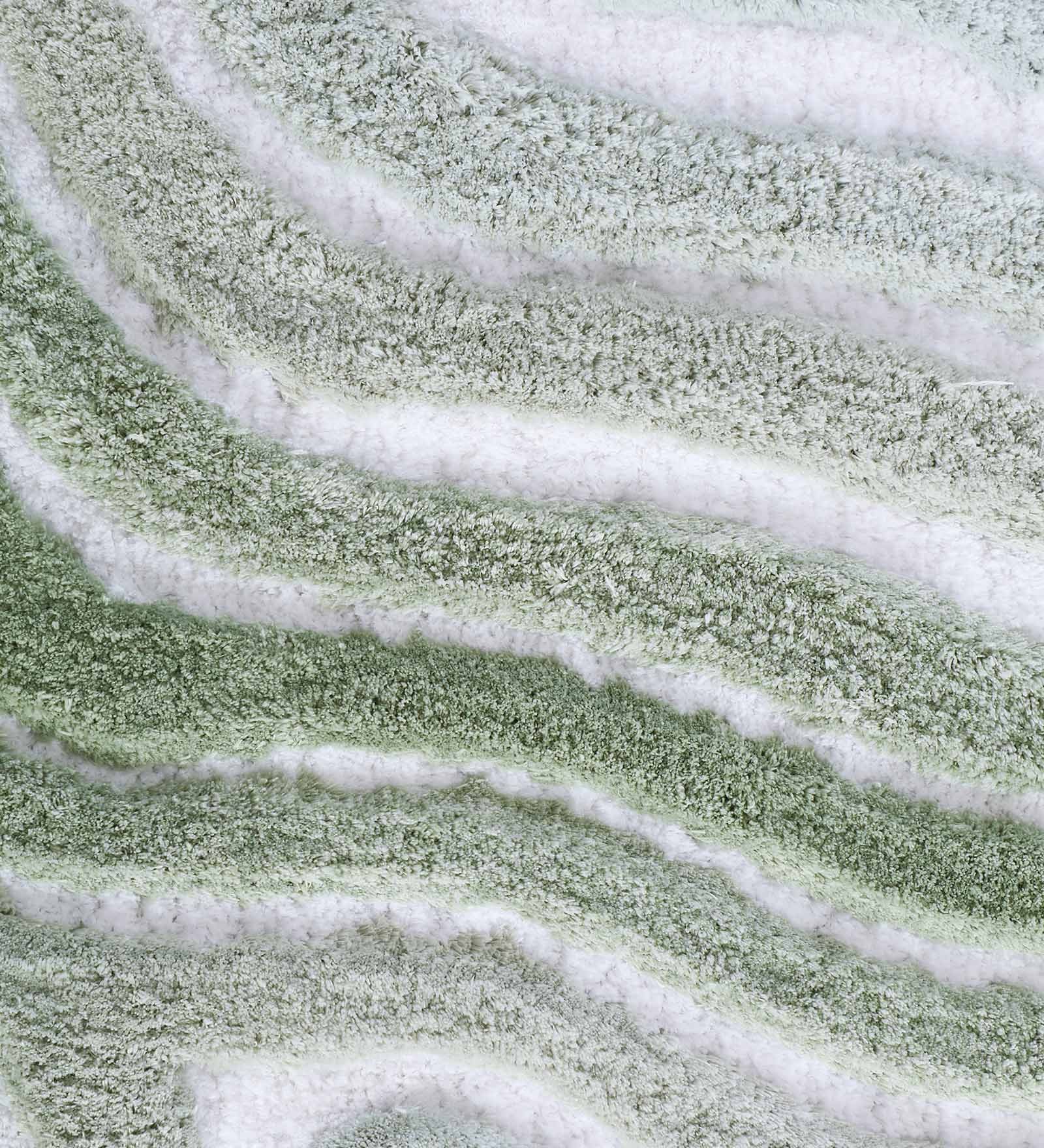 Hermosa Quick Dry Anti Skid Bath Mat Sage and White