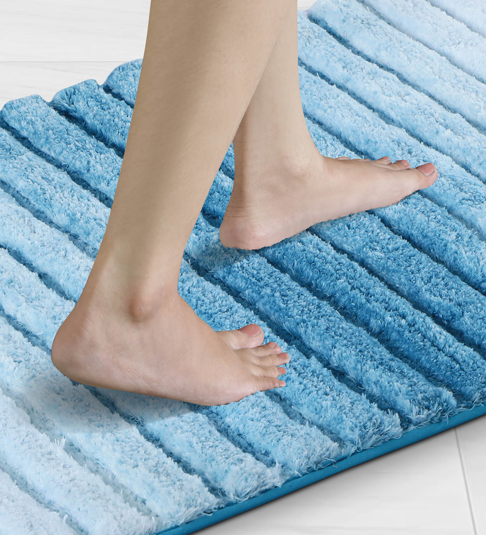 Hermosa Quick Dry Anti Skid Bath Mat Navy