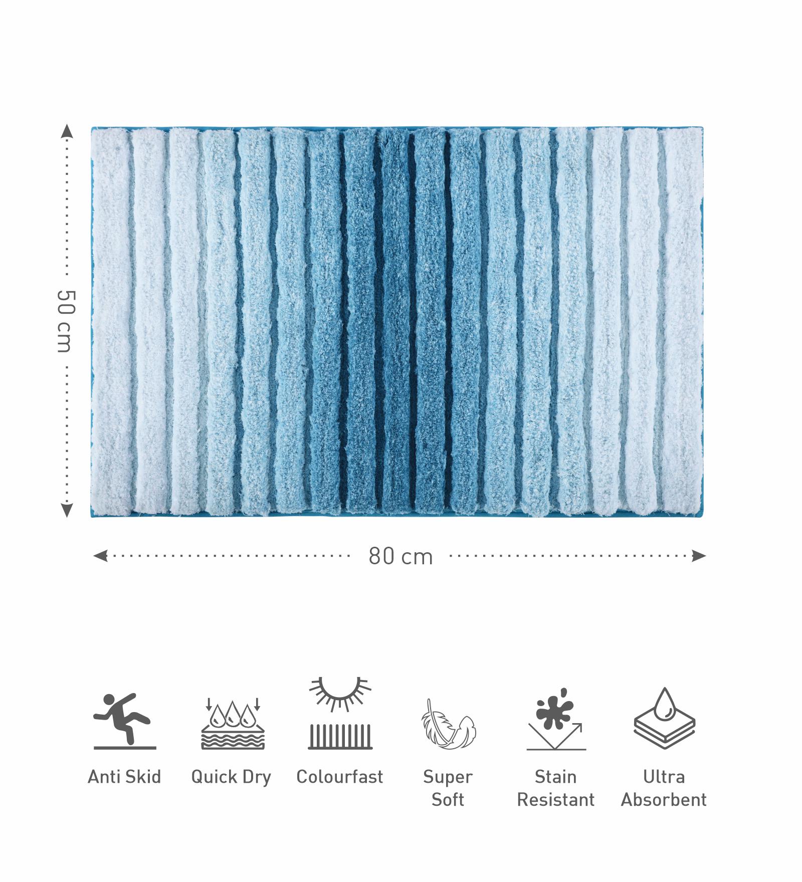 Hermosa Quick Dry Anti Skid Bath Mat Navy