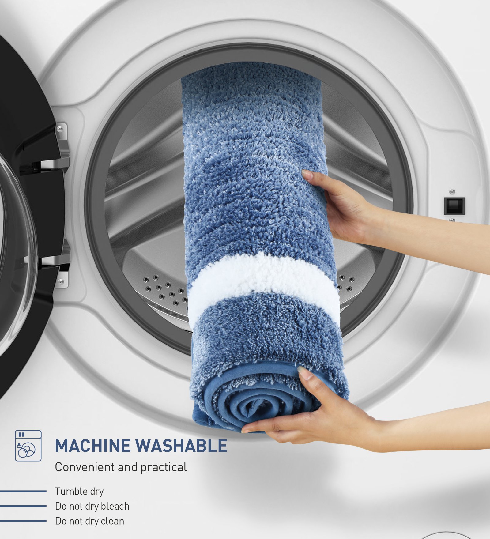 Florence Quick Dry Super soft Bath Mat Blue