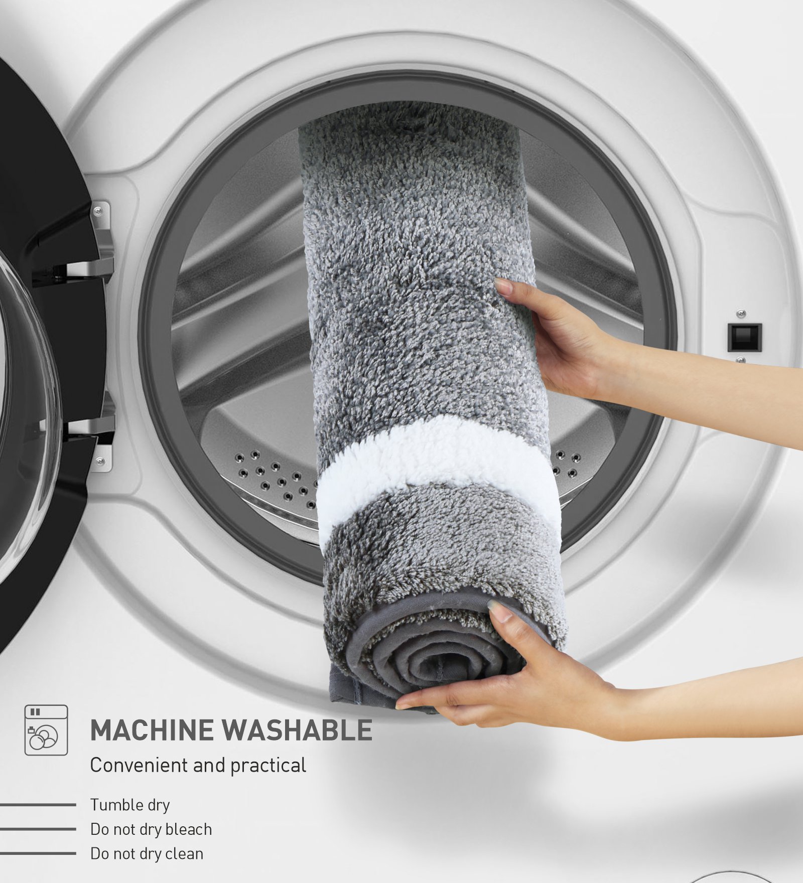 Florence Quick Dry Super soft Bath Mat Grey