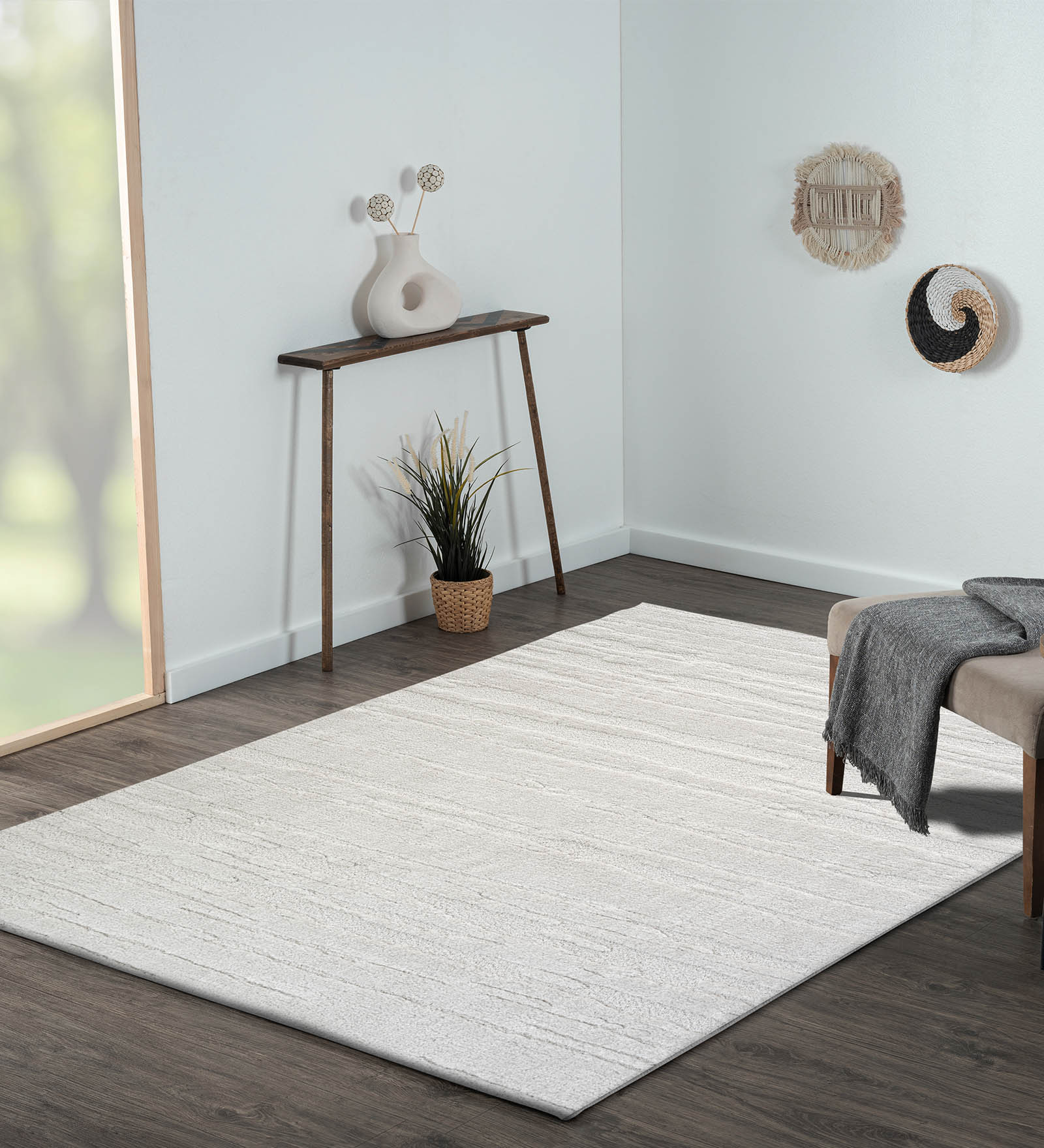 Limba Abstract Machine Made Carpet Cream