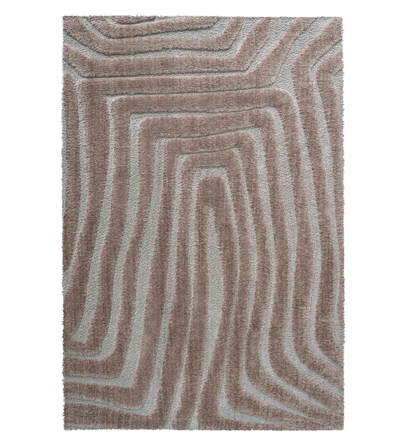 Limba Abstract Machine Made Carpet Brown