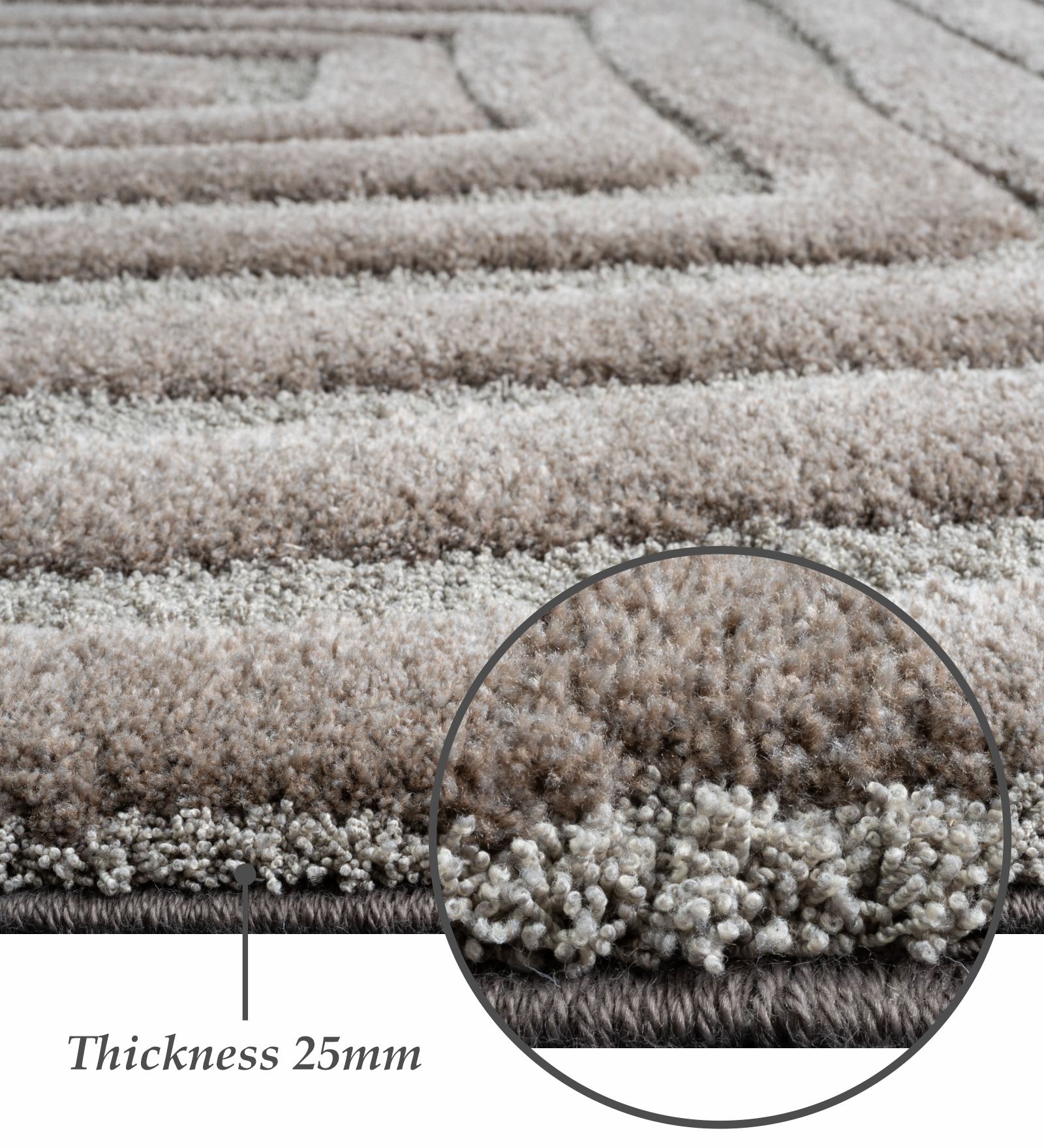 Limba Abstract Machine Made Carpet Brown