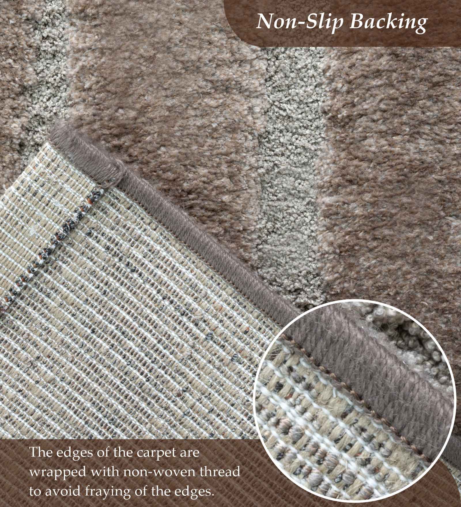 Limba Abstract Machine Made Carpet Brown