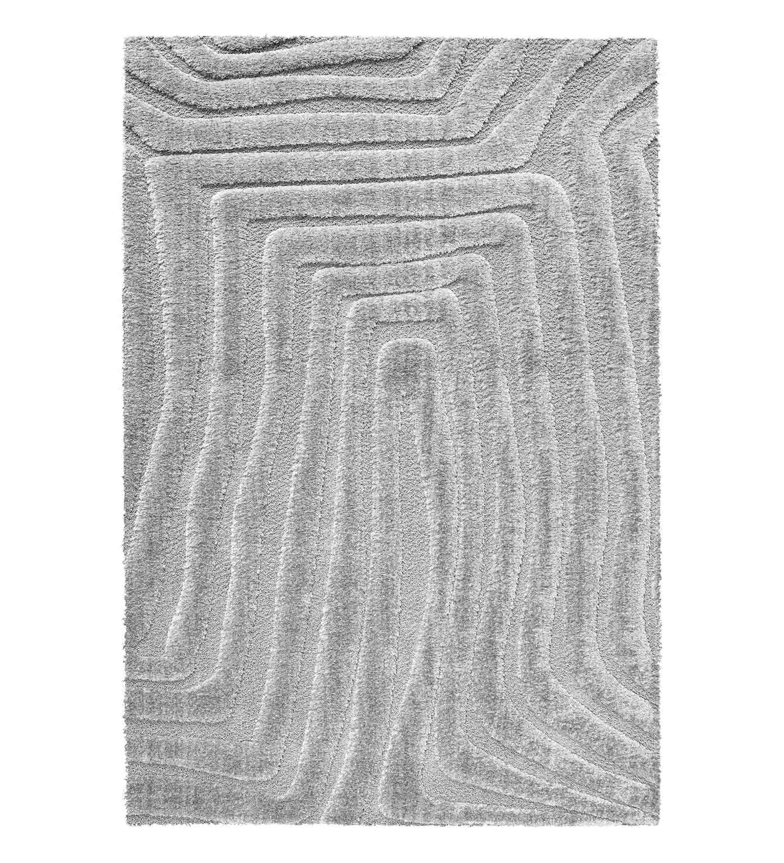 Limba Abstract Machine Made Carpet Grey