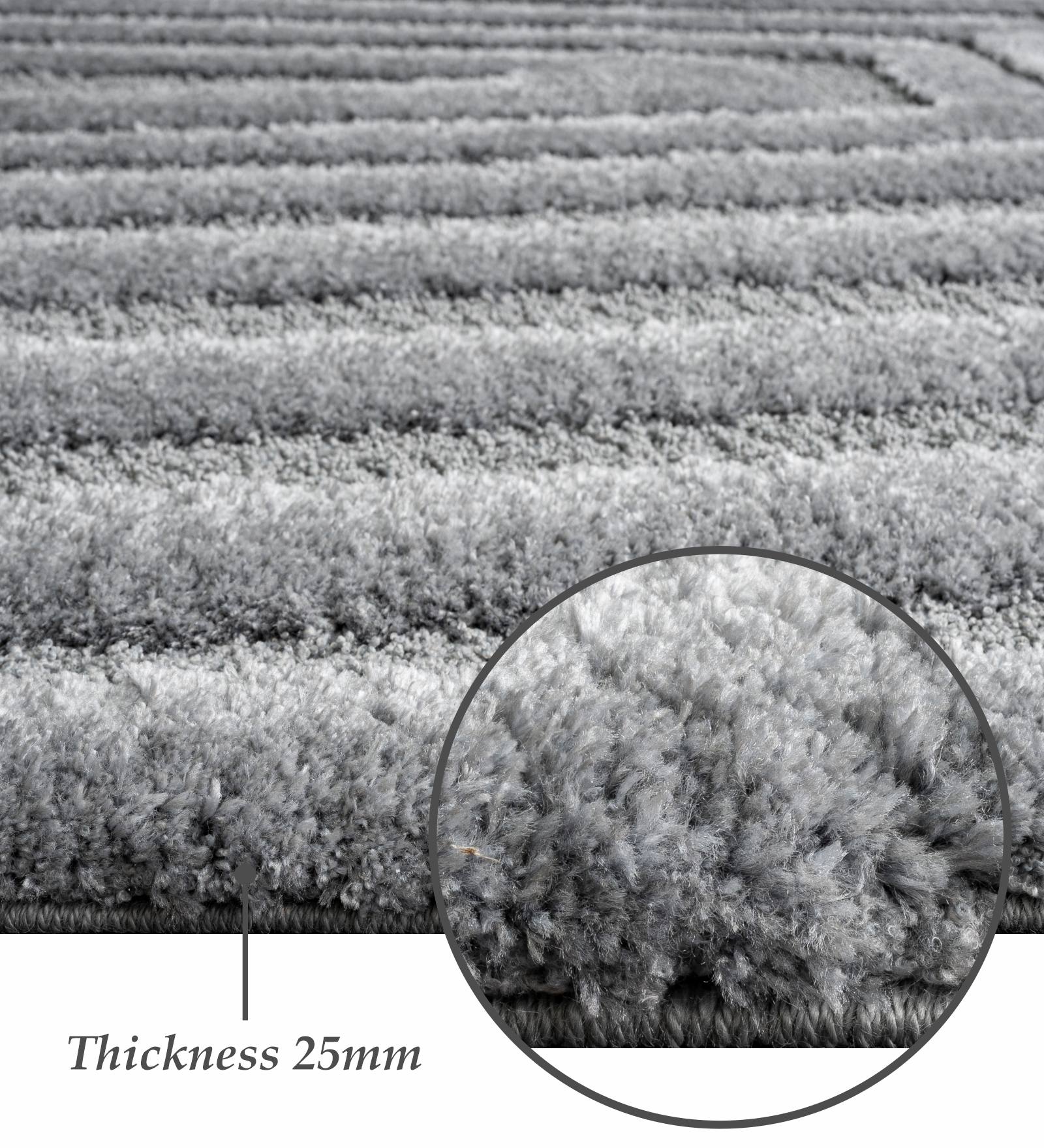 Limba Abstract Machine Made Carpet Grey