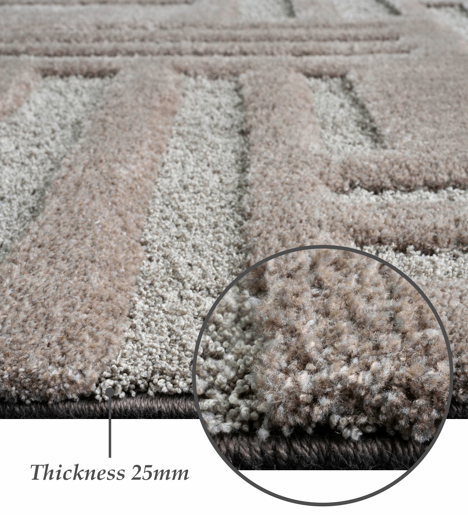 Limba Abstract Machine Made Carpet L.Brown and Grey