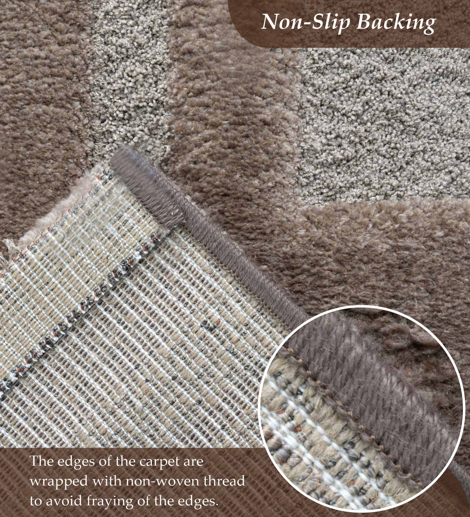 Limba Abstract Machine Made Carpet L.Brown and Grey