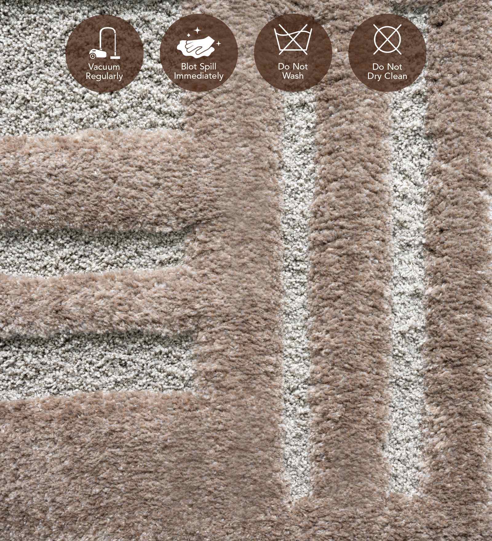 Limba Abstract Machine Made Carpet L.Brown and Grey