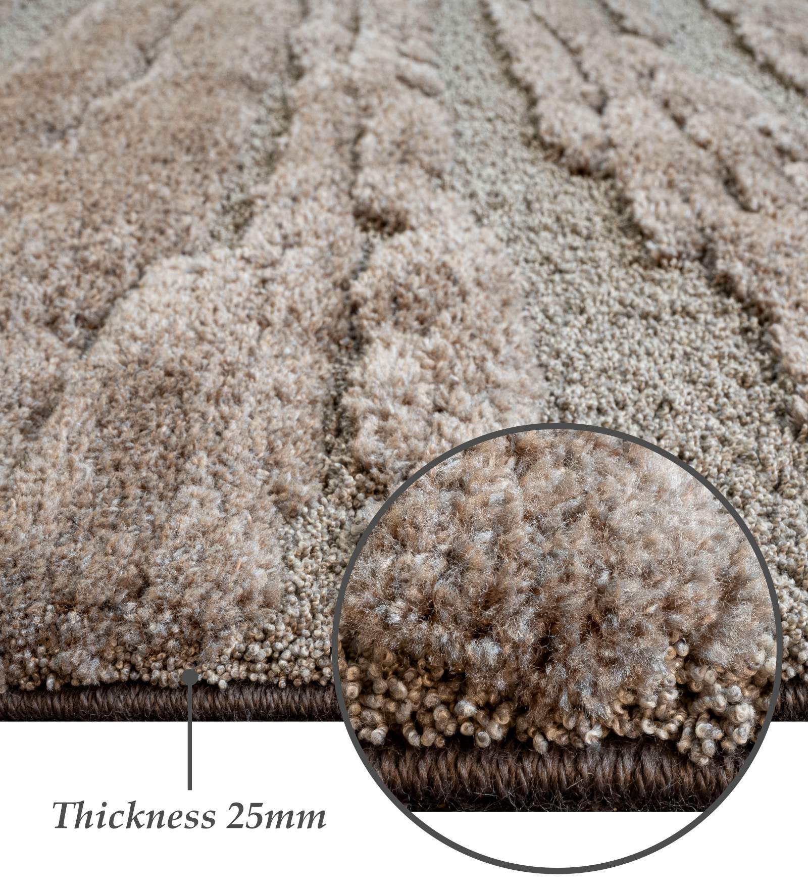 Limba Abstract Machine Made Carpet Brown