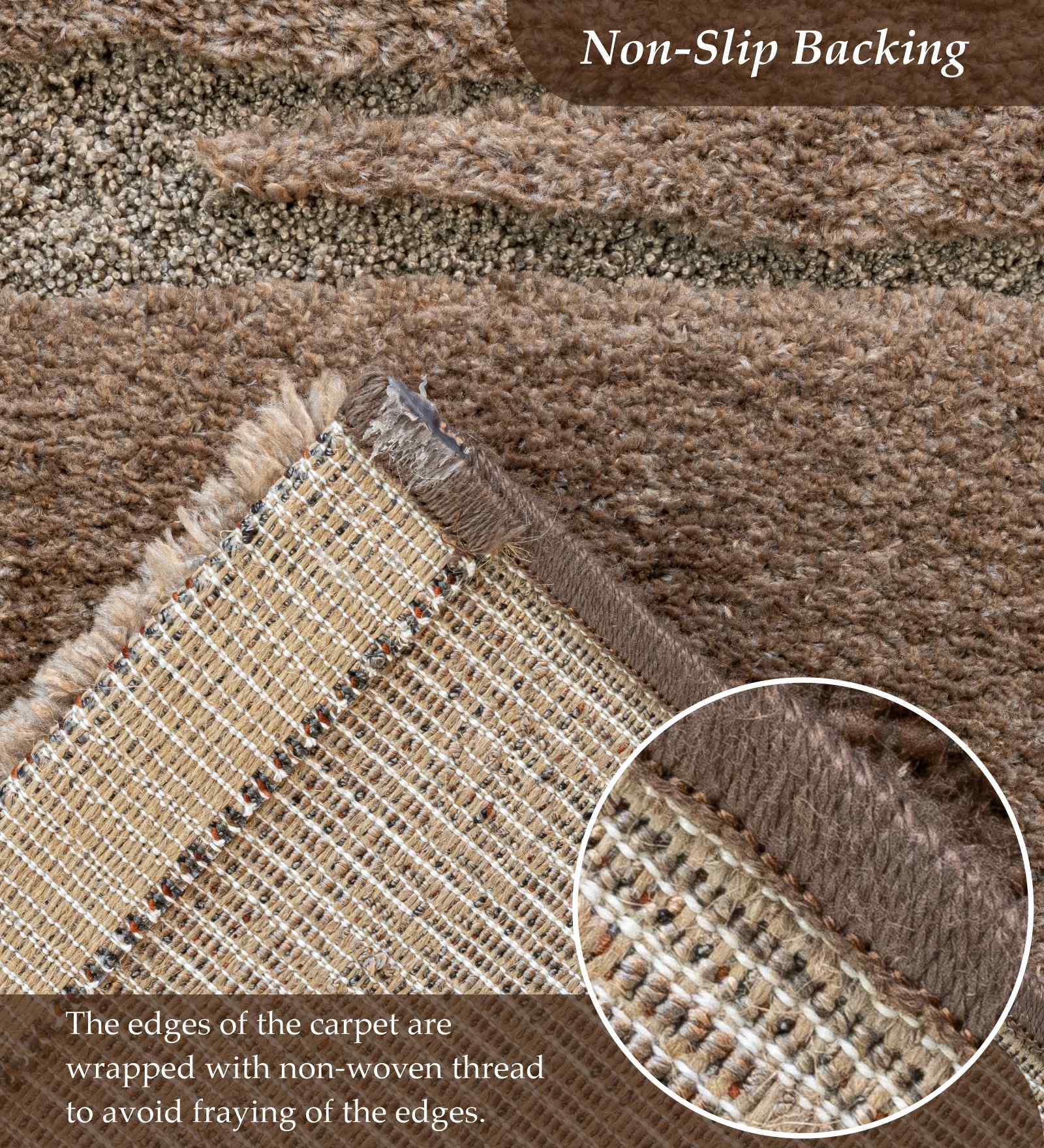 Limba Abstract Machine Made Carpet Brown