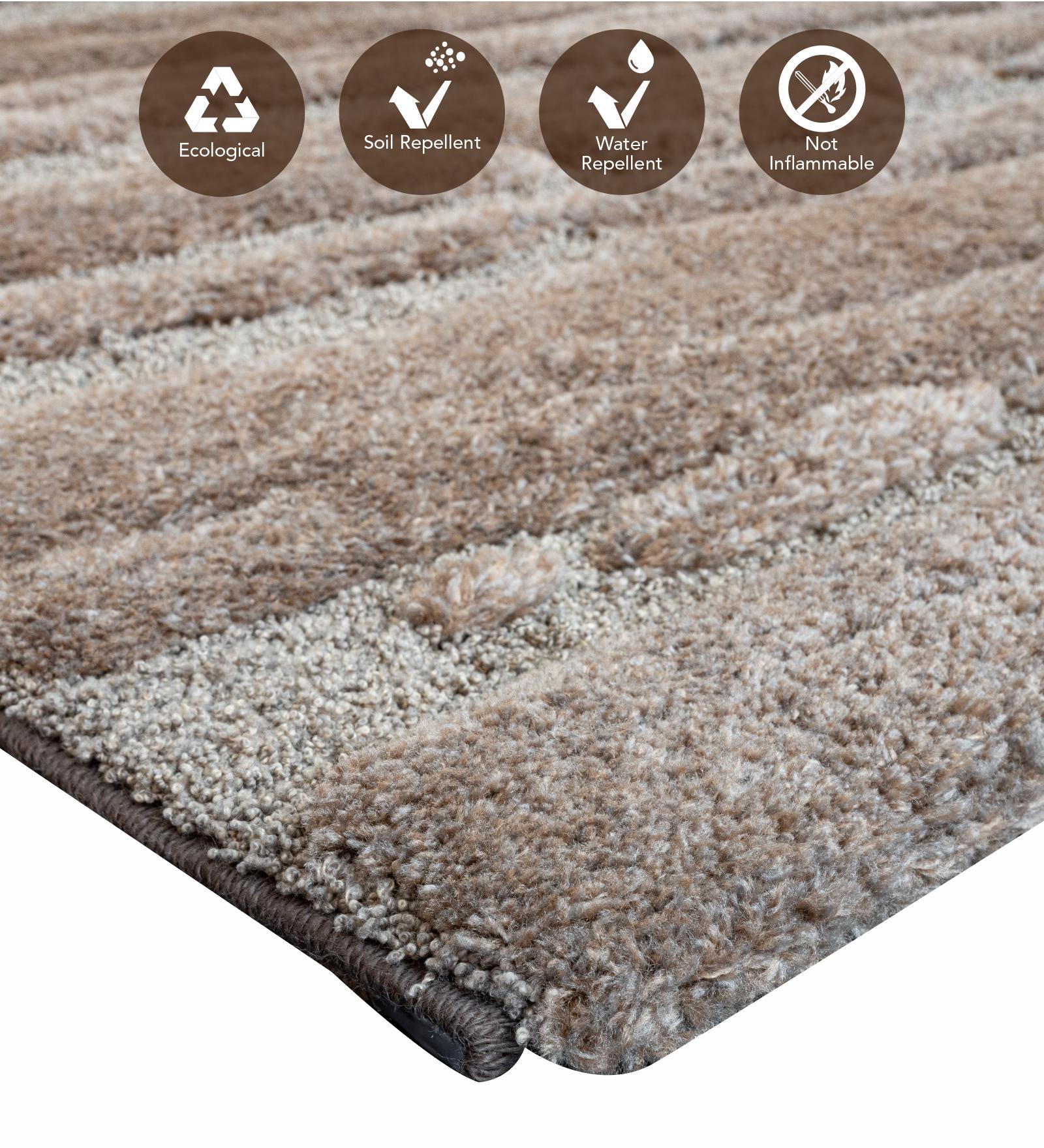 Limba Abstract Machine Made Carpet Brown