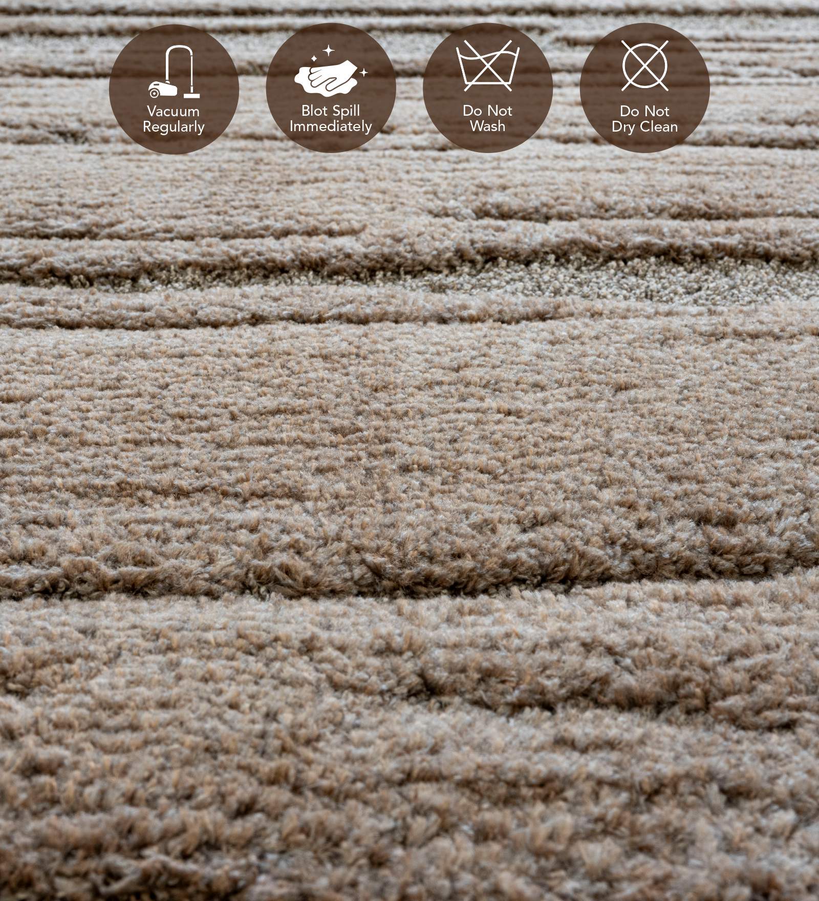 Limba Abstract Machine Made Carpet Brown