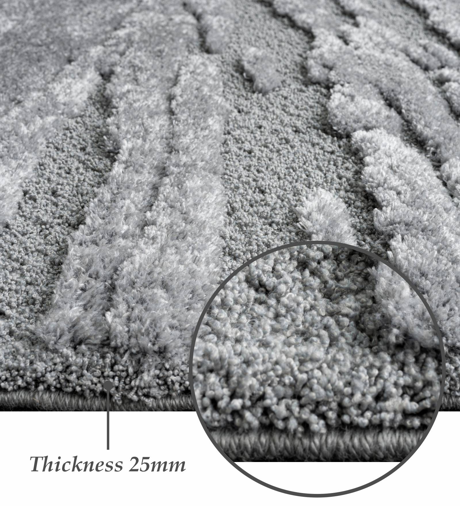 Limba Abstract Machine Made Carpet Grey