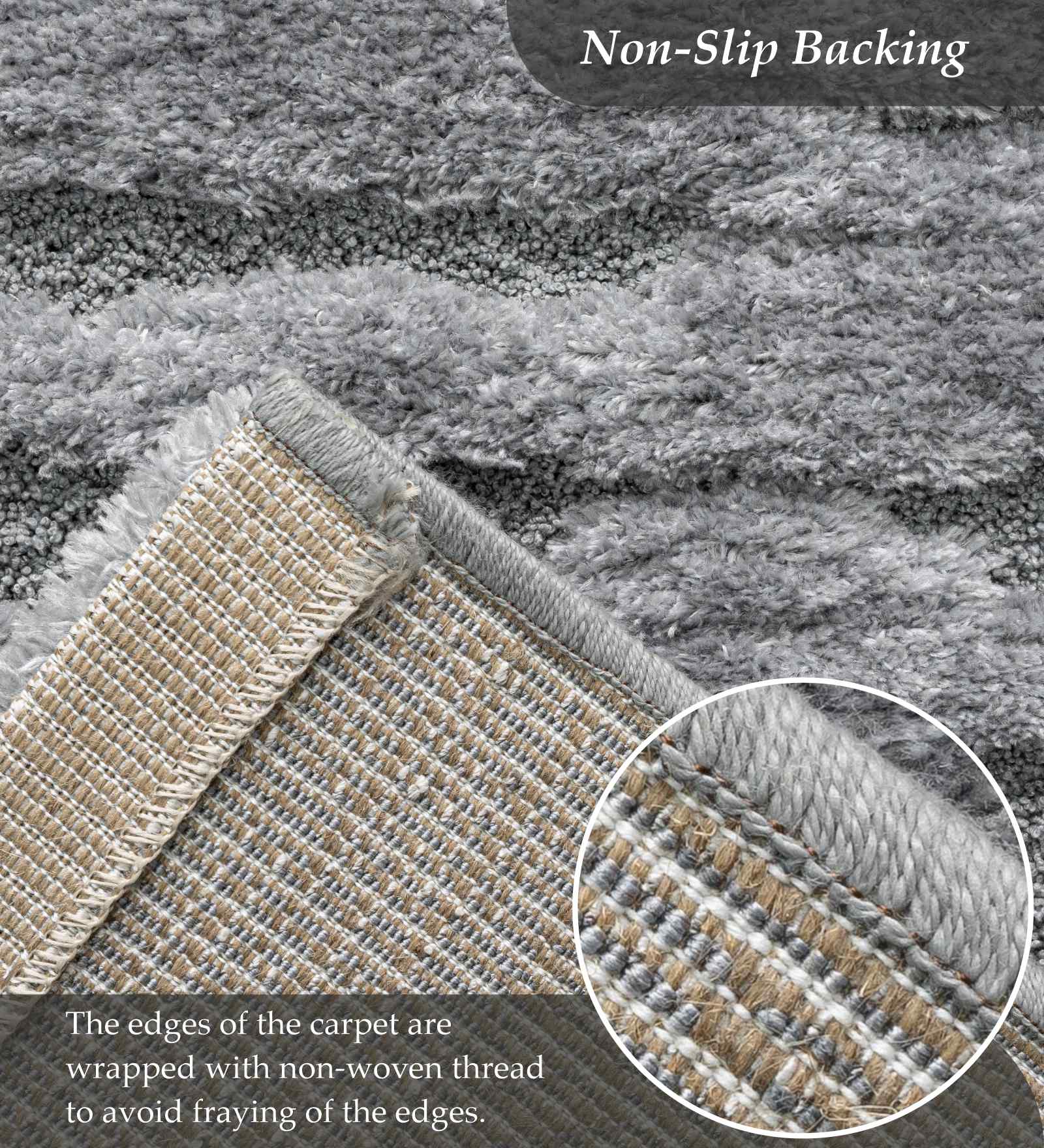 Limba Abstract Machine Made Carpet Grey
