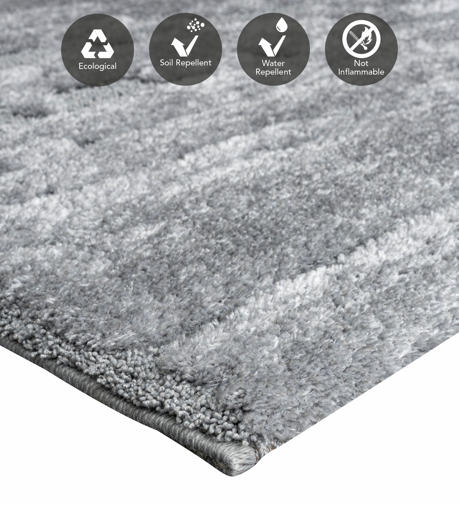 Limba Abstract Machine Made Carpet Grey