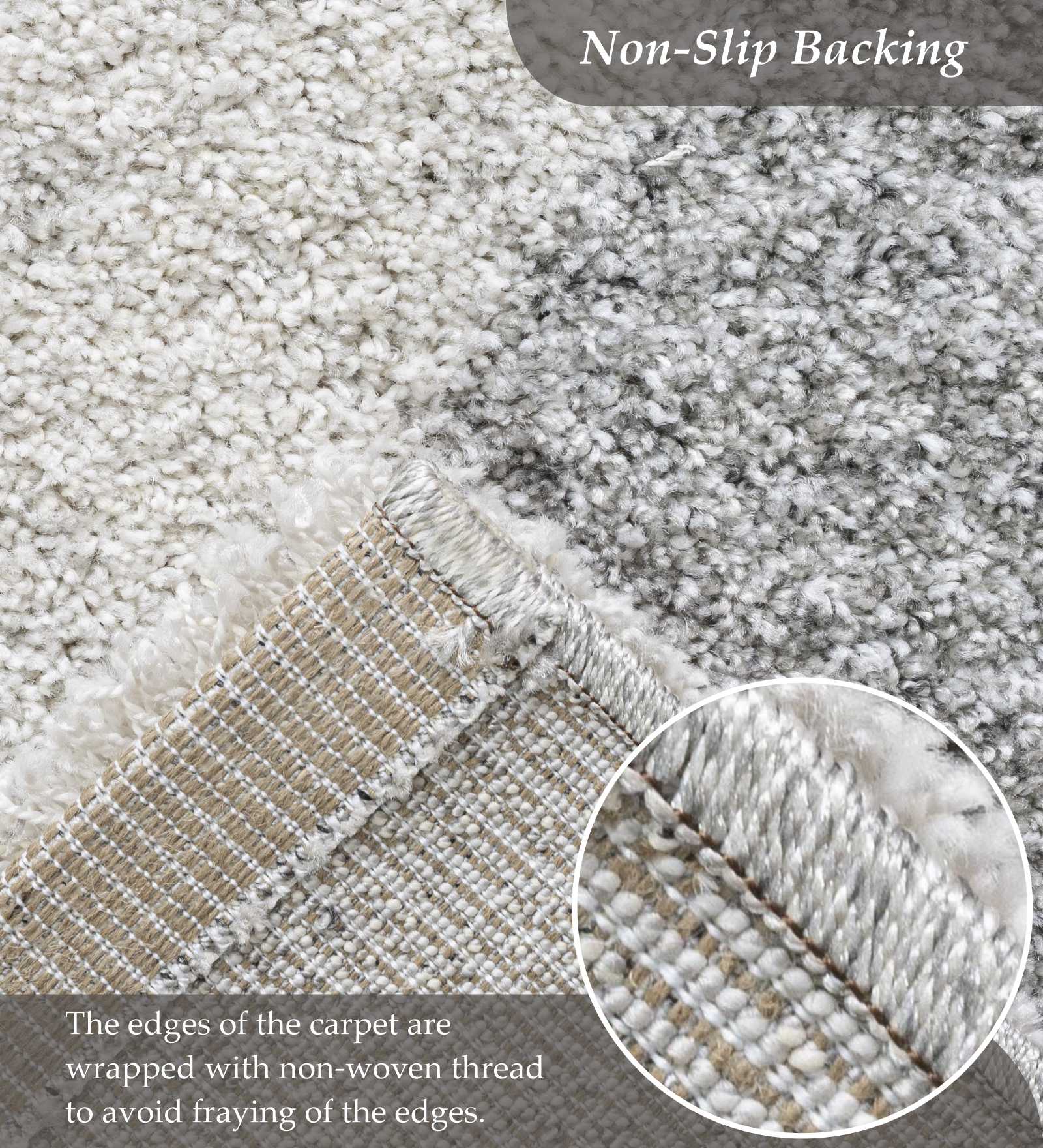 Mehari Polypropylene Shaggy Carpet Grey