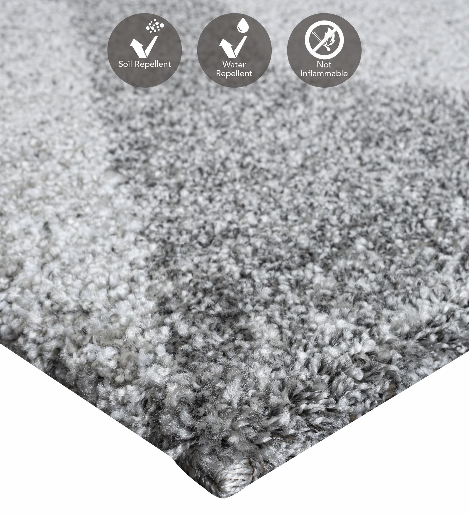 Mehari Polypropylene Shaggy Carpet Grey