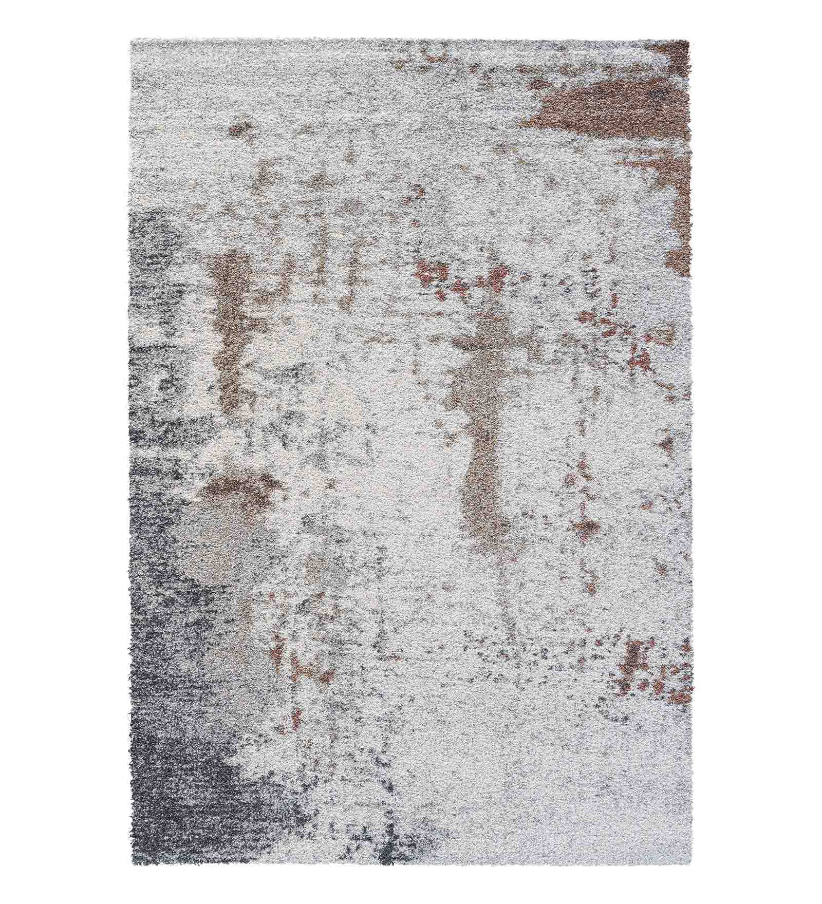 Mehari Polypropylene Shaggy Carpet Rust and Grey