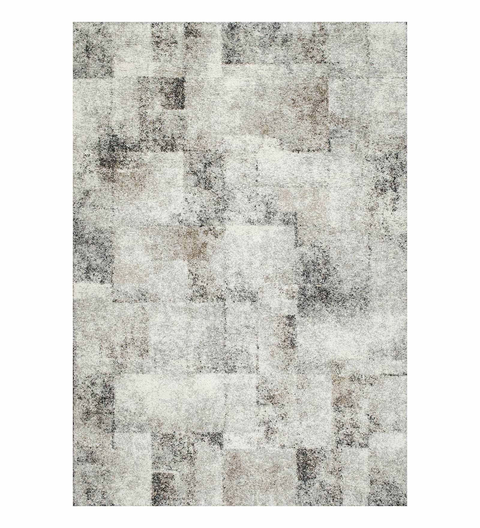 Mehari Polypropylene Shaggy Carpet Cream Grey