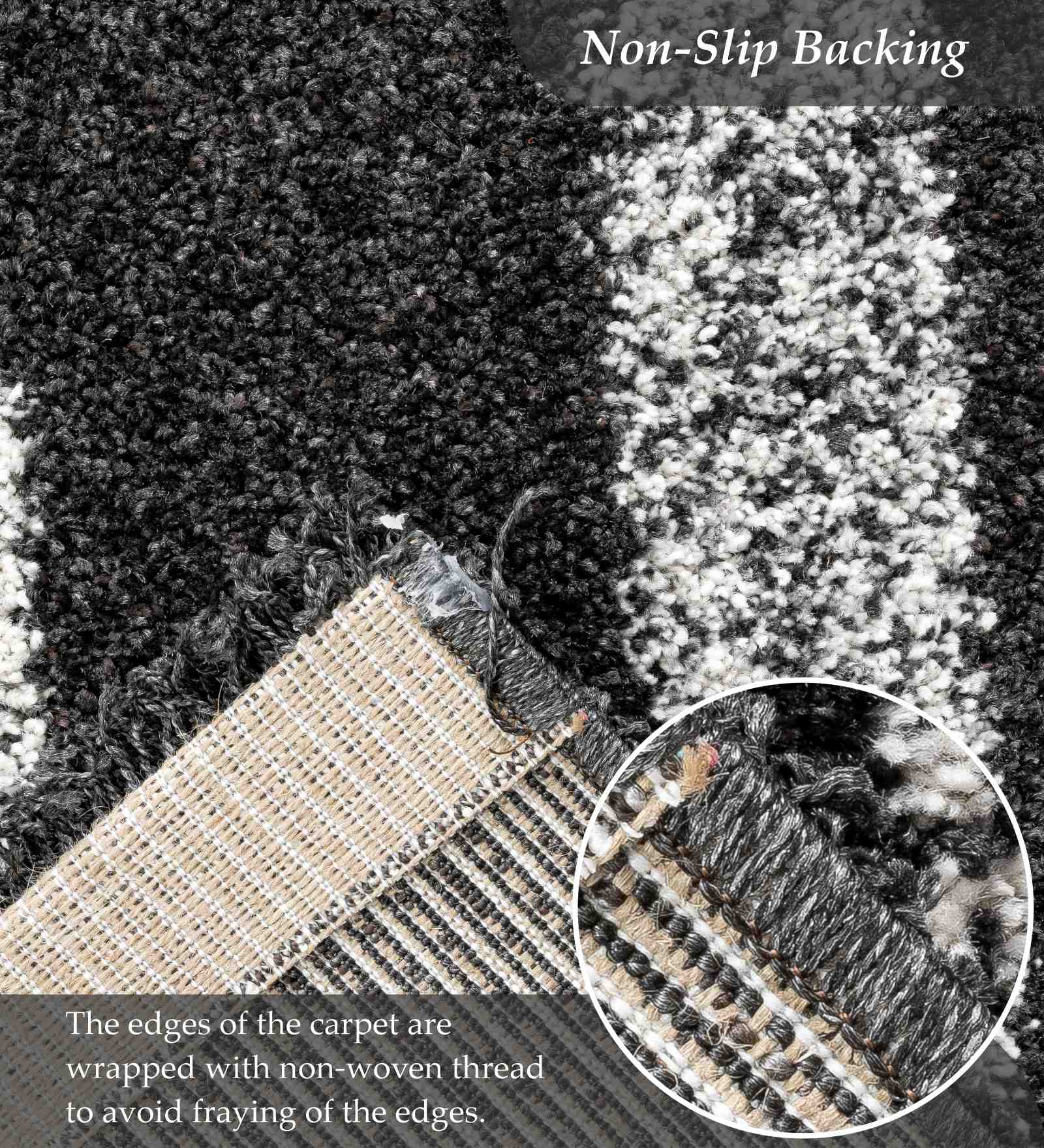 Mehari Polypropylene Shaggy Carpet Charcoal