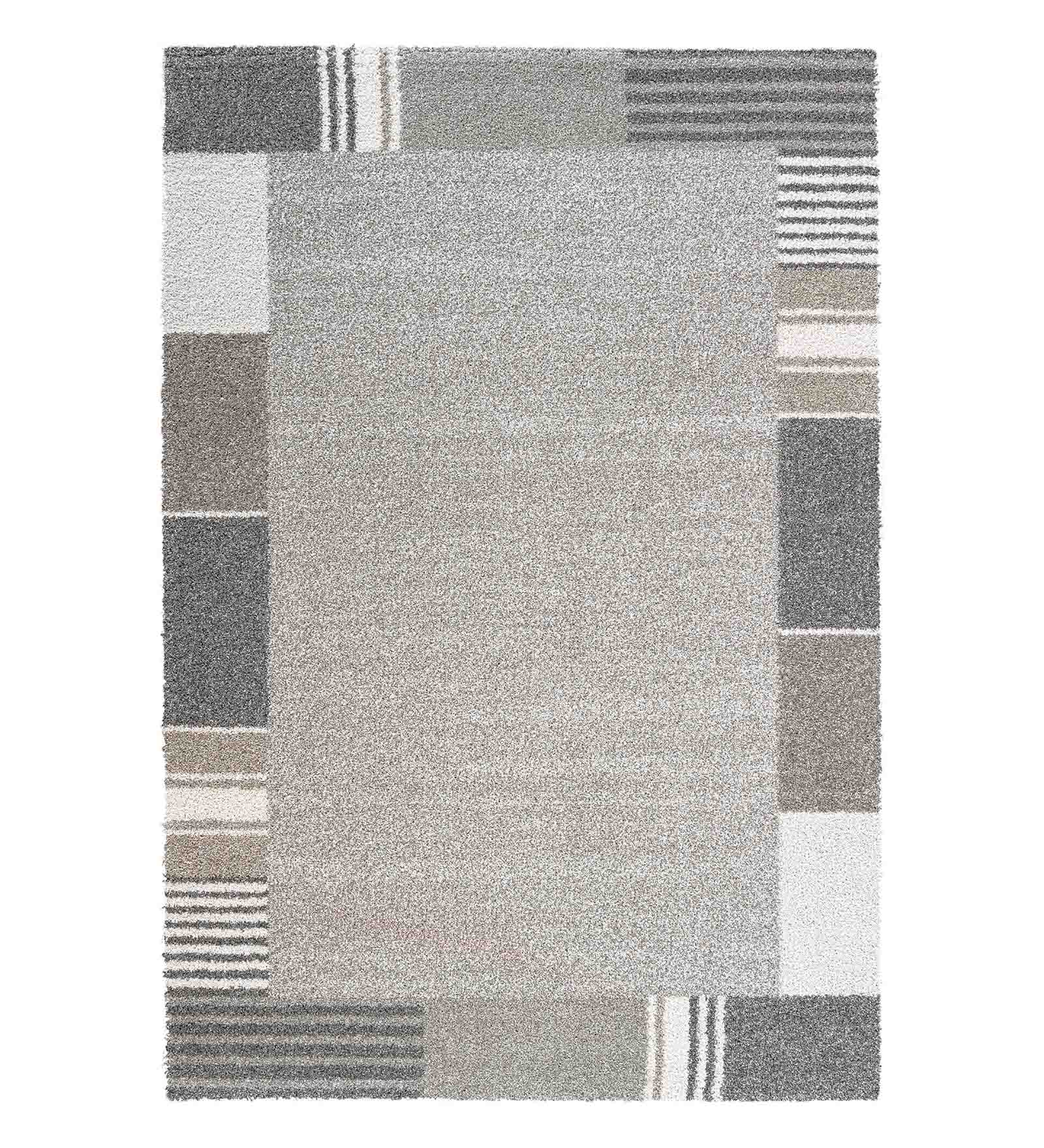 Mehari Polypropylene Shaggy Carpet Grey and Beige