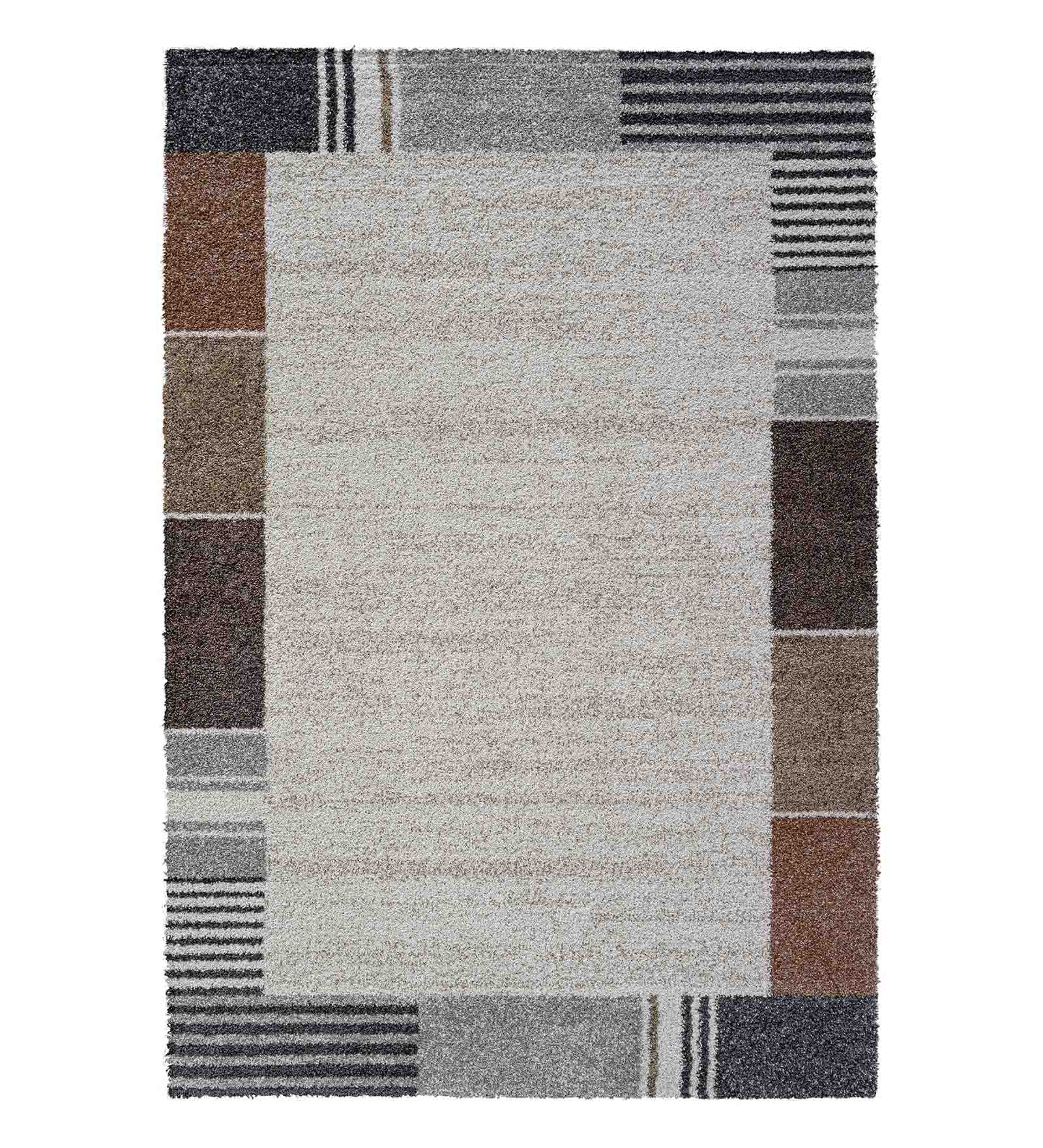 Mehari Polypropylene Shaggy Carpet Grey and Brown