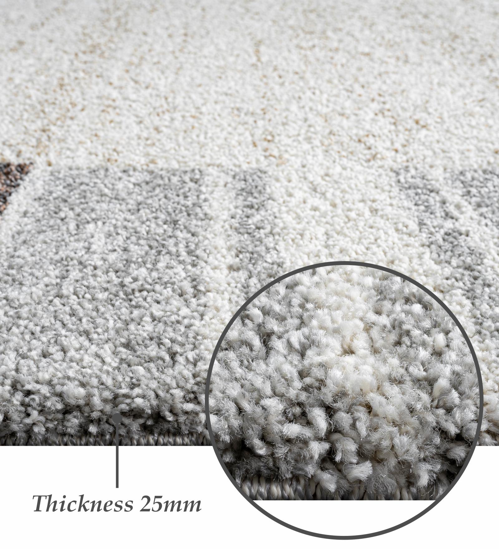 Mehari Polypropylene Shaggy Carpet Grey and Brown