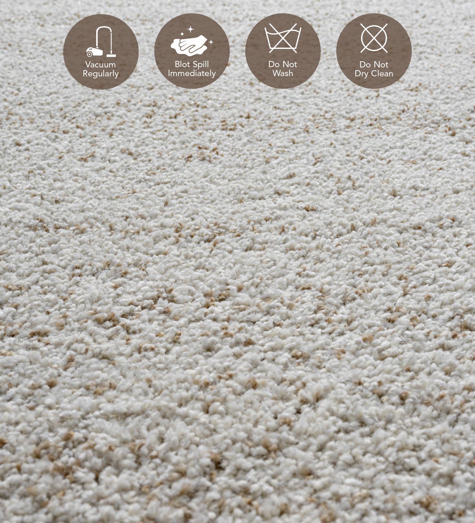 Mehari Polypropylene Shaggy Carpet Grey and Brown