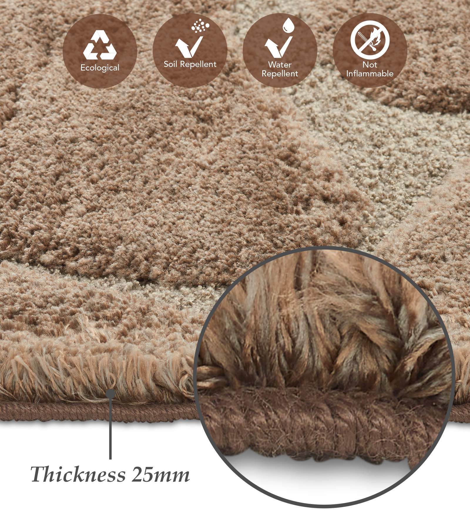 Masai Abstract Shaped Carpet Brown and Cream