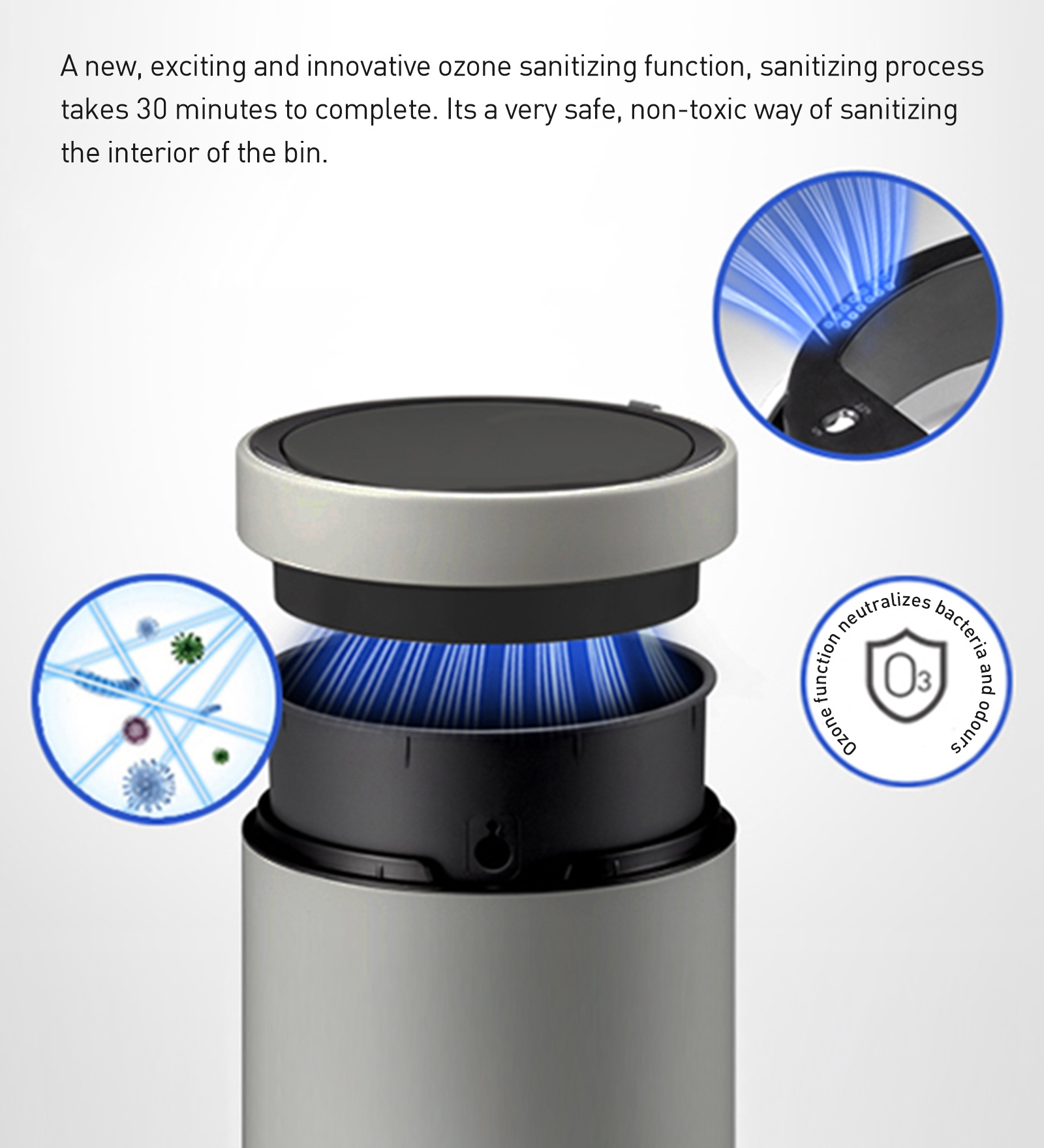 Eko 9286R DOCOMO Smart Sensor Bin Metallic