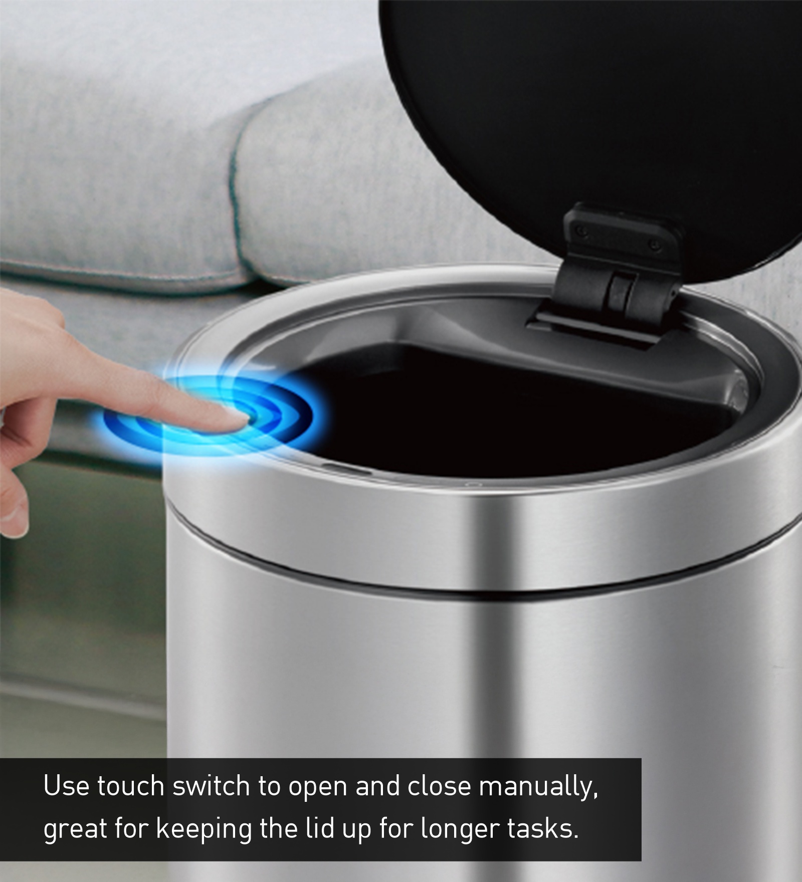 Eko 9286R DOCOMO Smart Sensor Bin Metallic