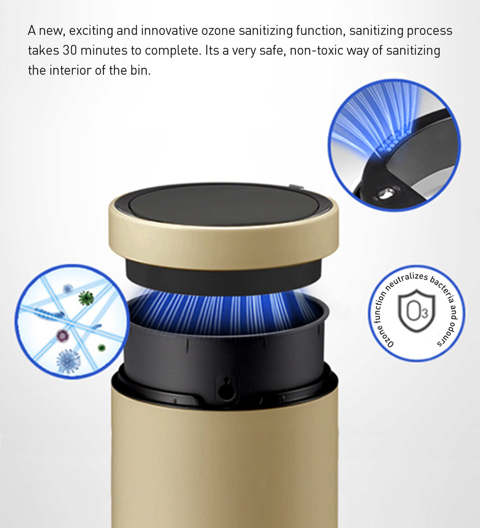 Eko 9286R DOCOMO Smart Sensor Bin Champagne Gold