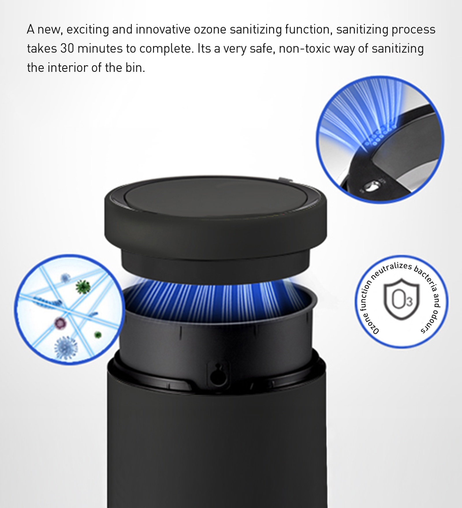 Eko 9286R DOCOMO Smart Sensor Bin Black Steel