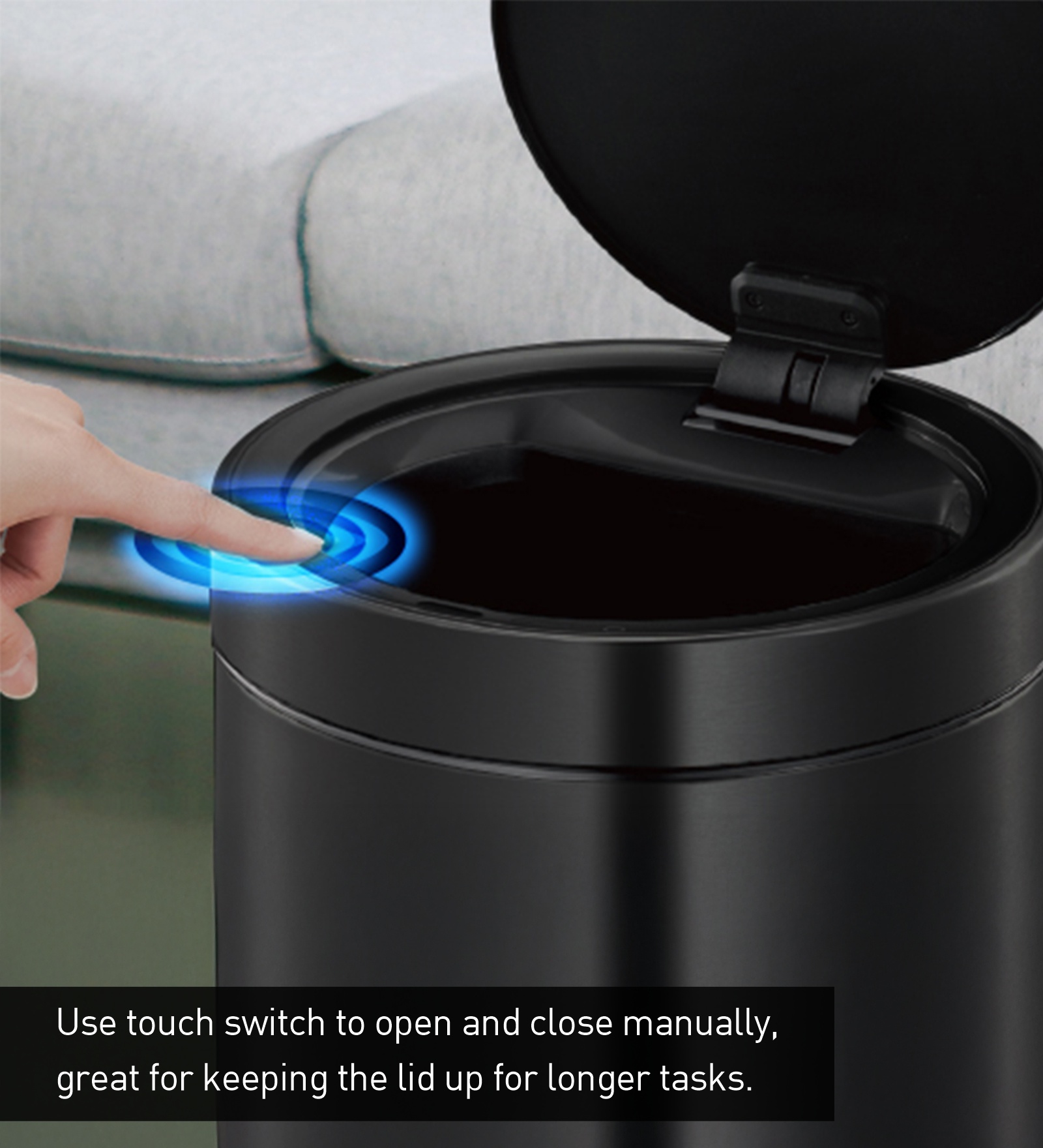 Eko 9286R DOCOMO Smart Sensor Bin Black Steel