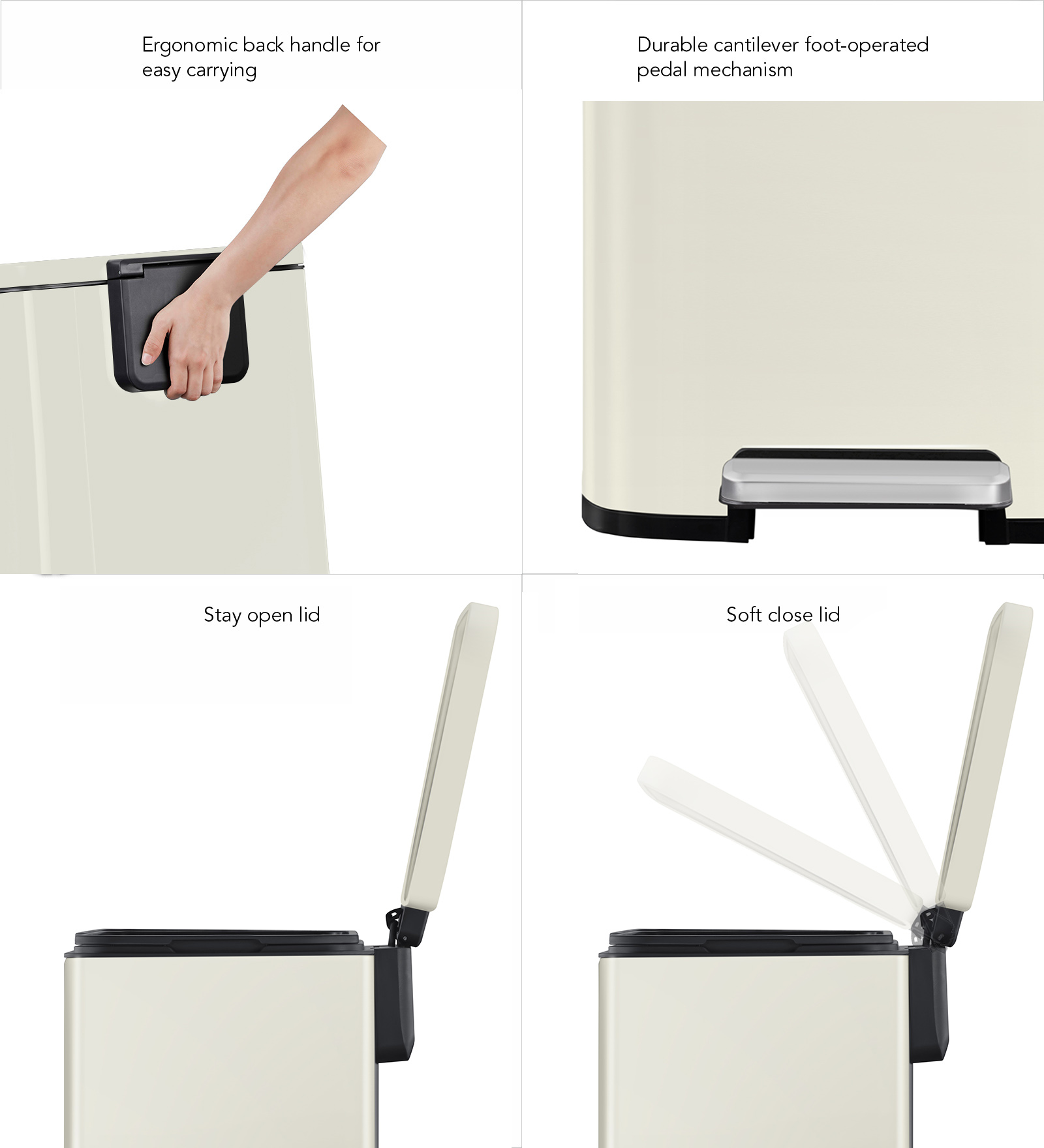 Eko 9361 Madison Fingerprint resistant Step Bin White