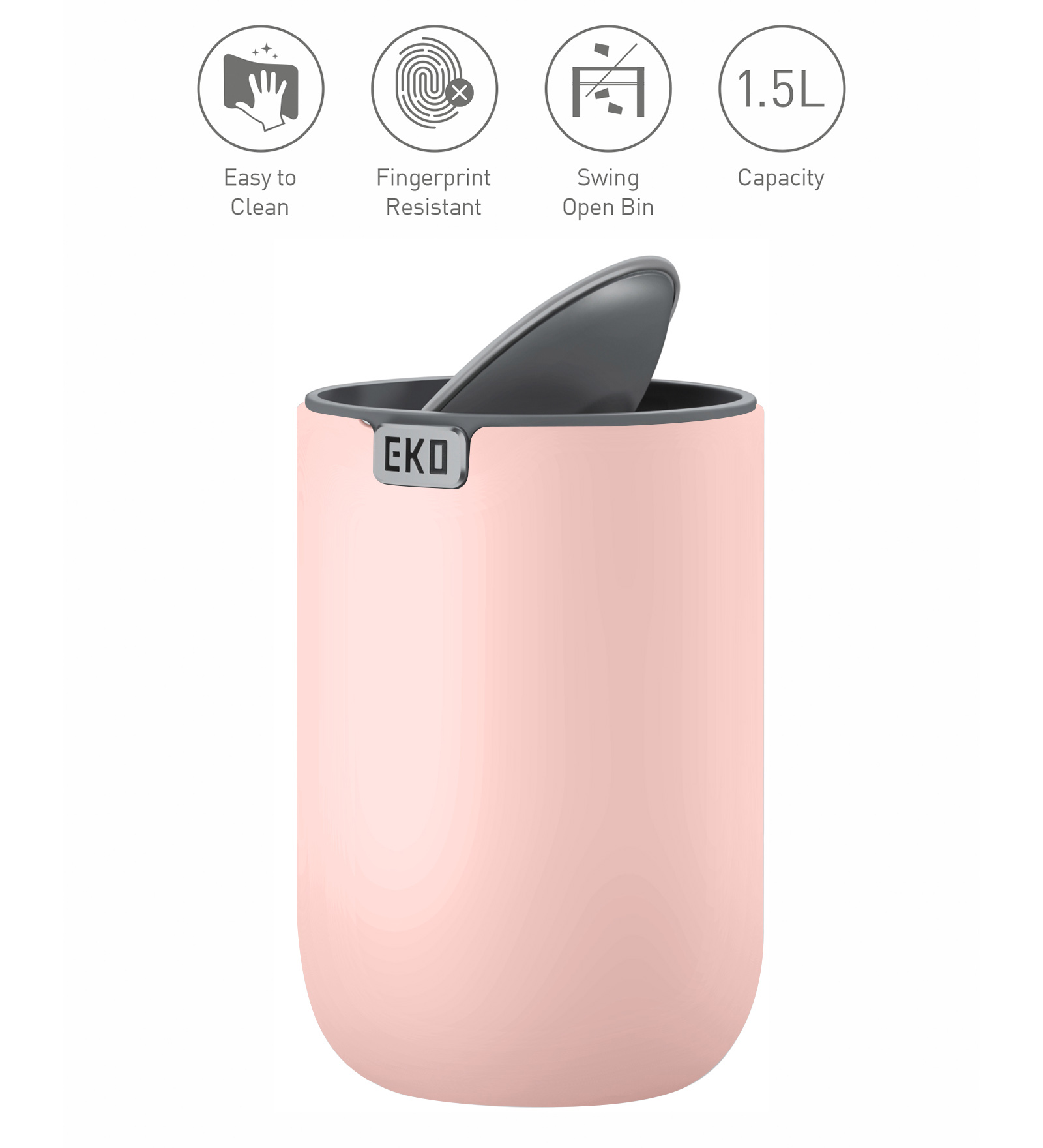 Eko 9206 Fandy Fingerprint Resistant Table Bin Pink