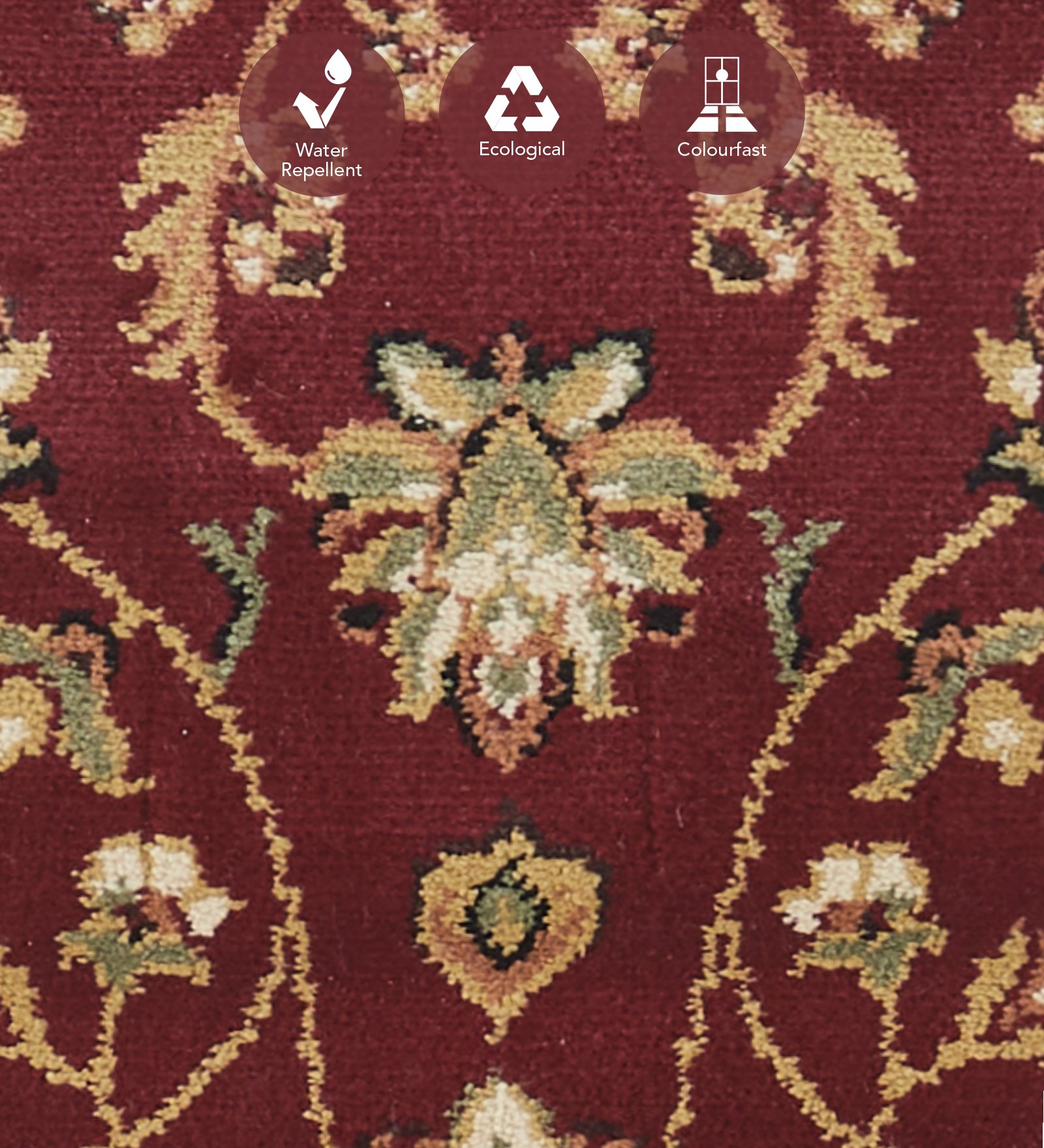 Esfahan Classical Bedside Runner Beige and Maroon