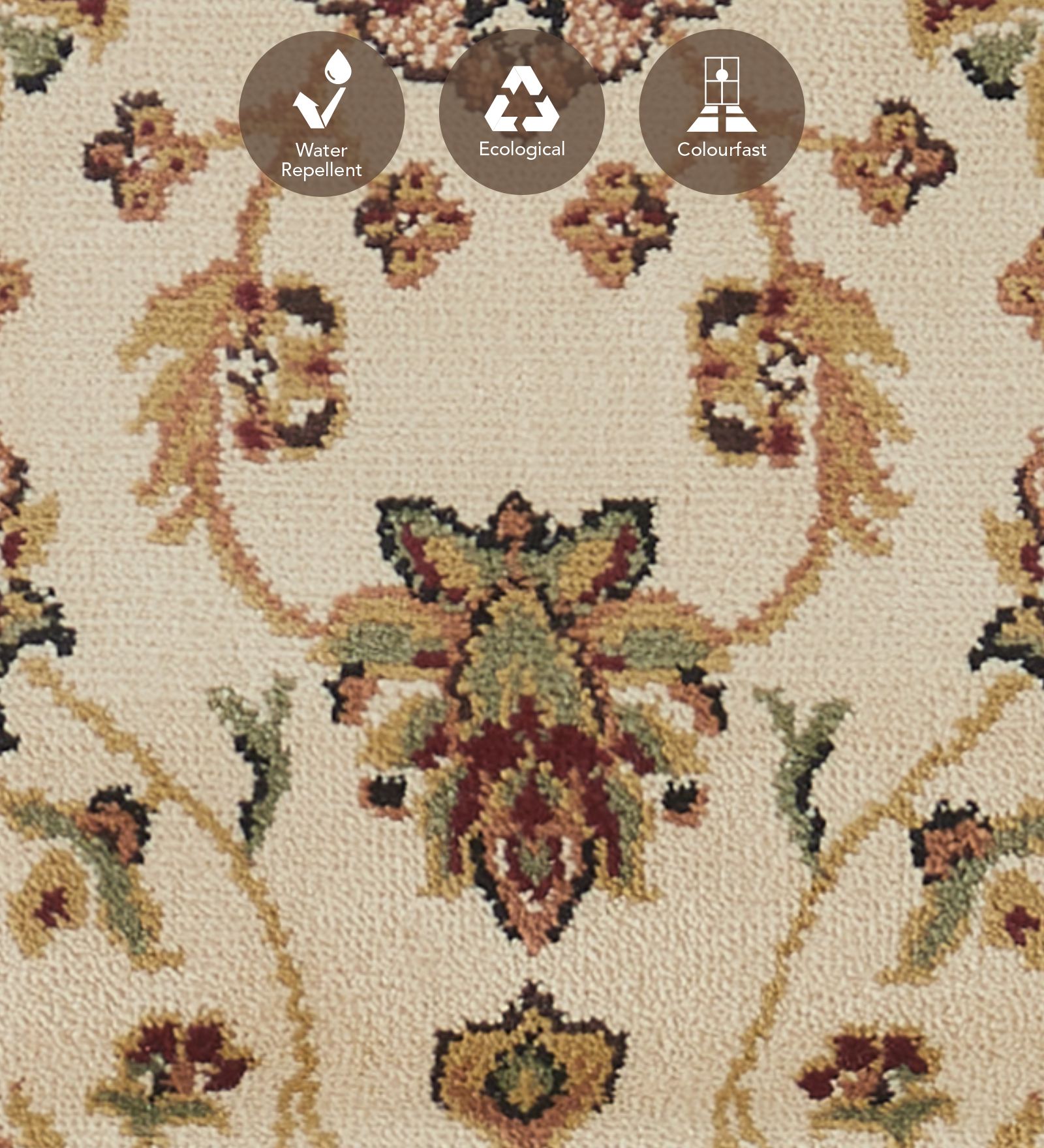 Esfahan Classical Bedside Runner Beige Red