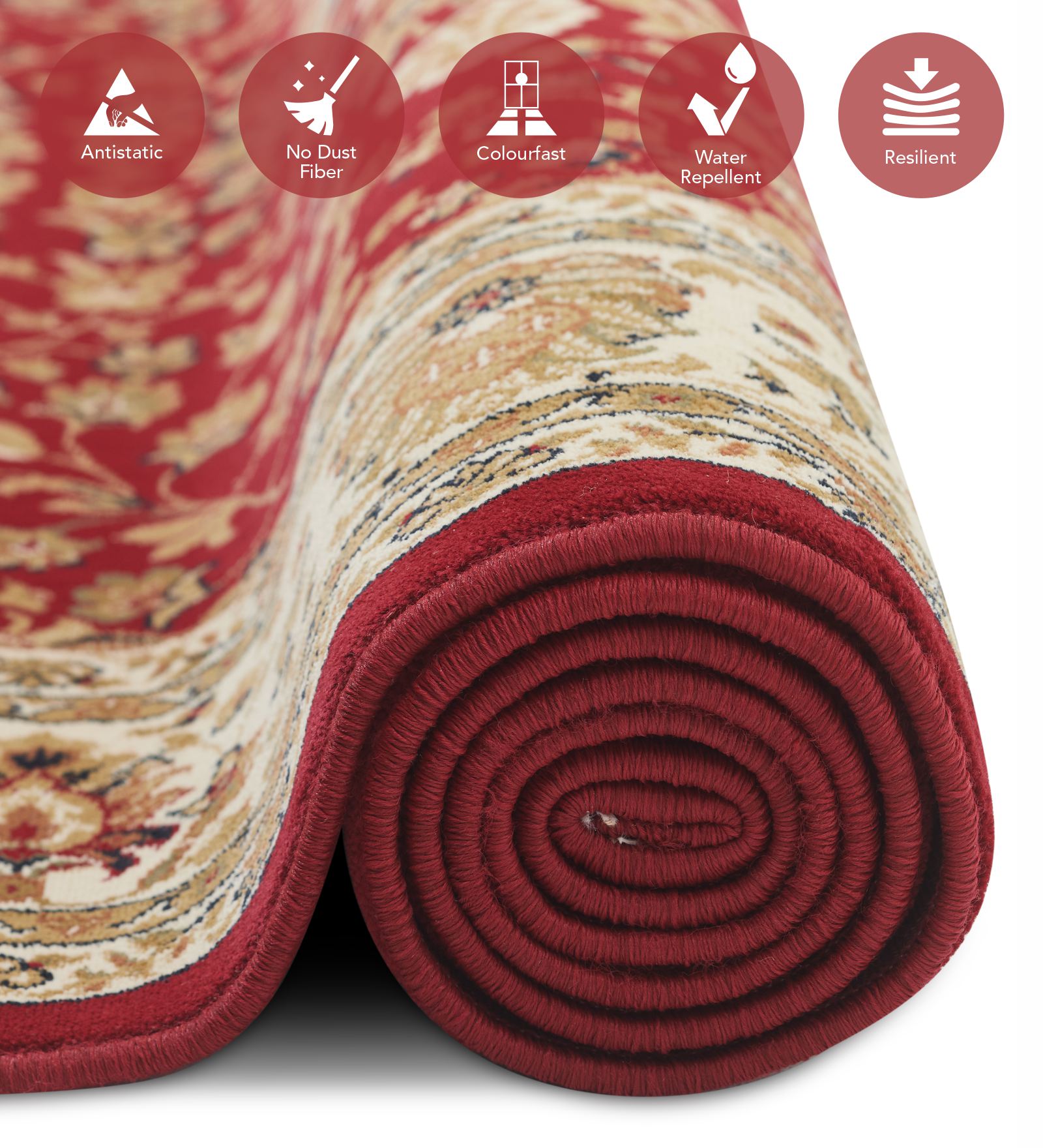 Esfahan Classical Machine Made Carpet Maroon