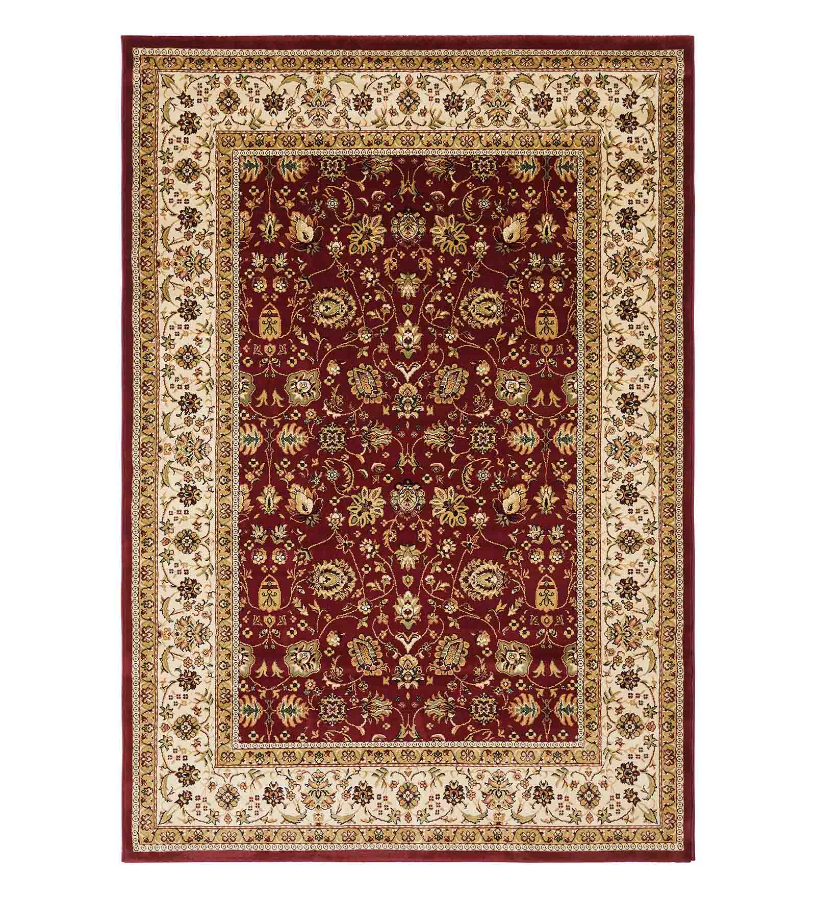 Esfahan Classical Machine Made Carpet Beige and Maroon