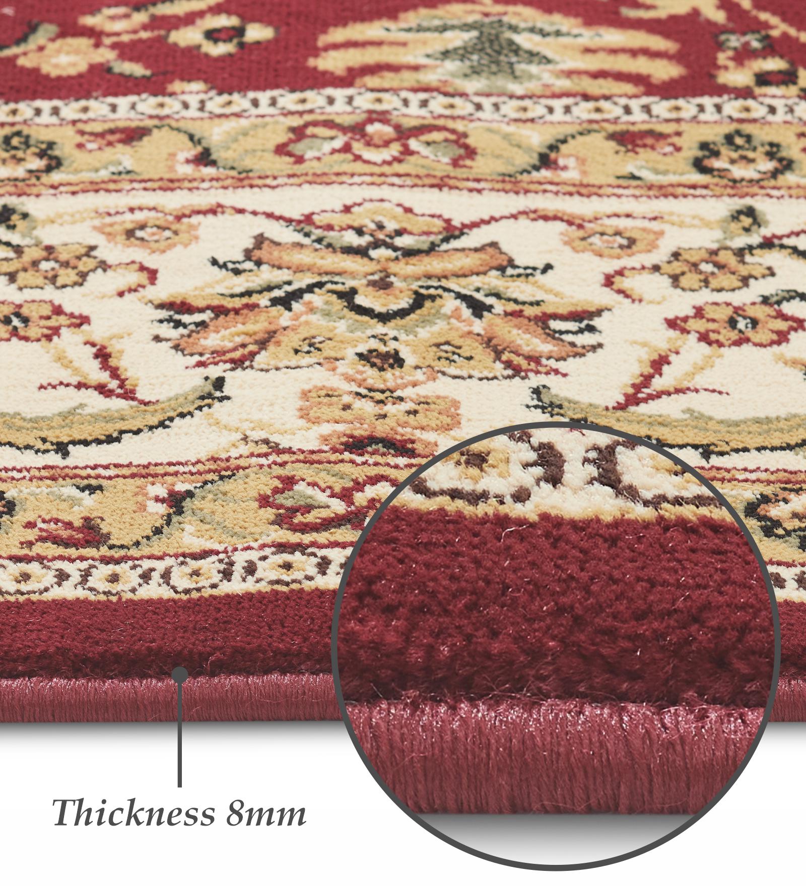 Esfahan Classical Machine Made Carpet Beige and Maroon