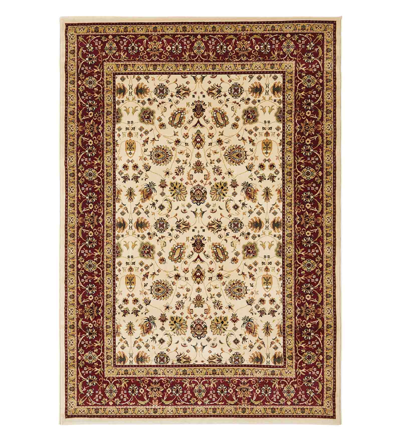Esfahan Classical Machine Made Carpet Beige Red