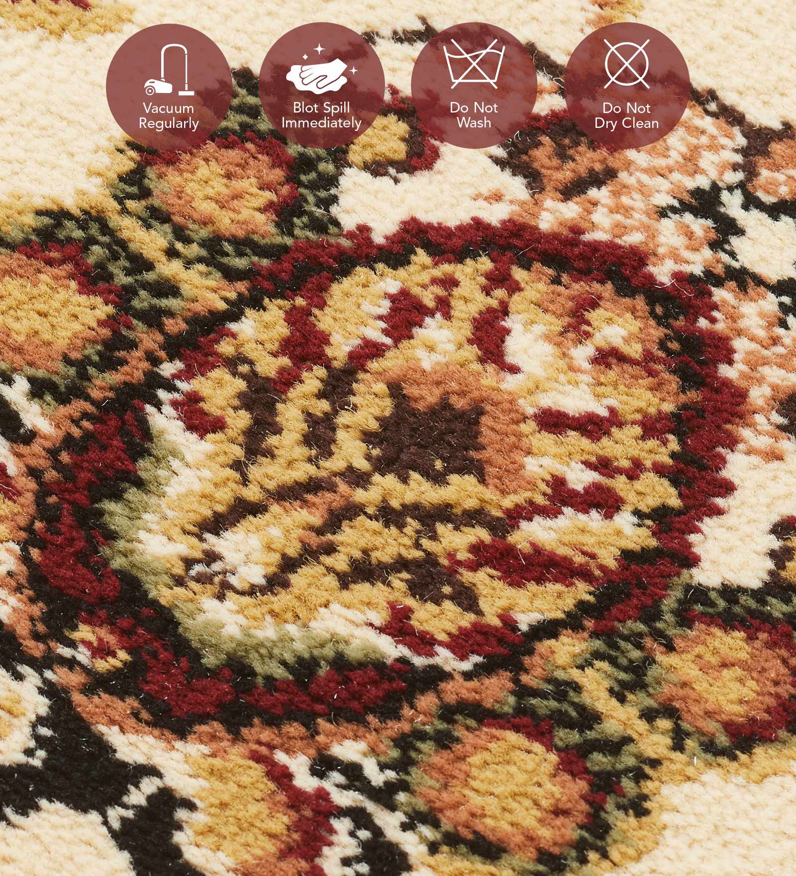 Esfahan Classical Machine Made Carpet Beige Red