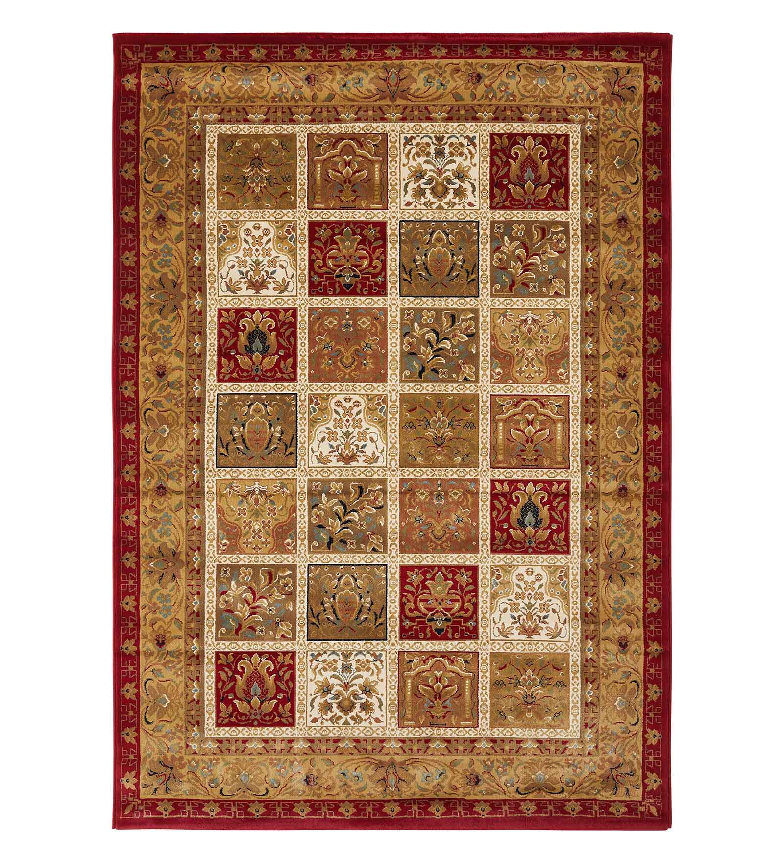 Esfahan Classical Machine Made Carpet Beige and Red