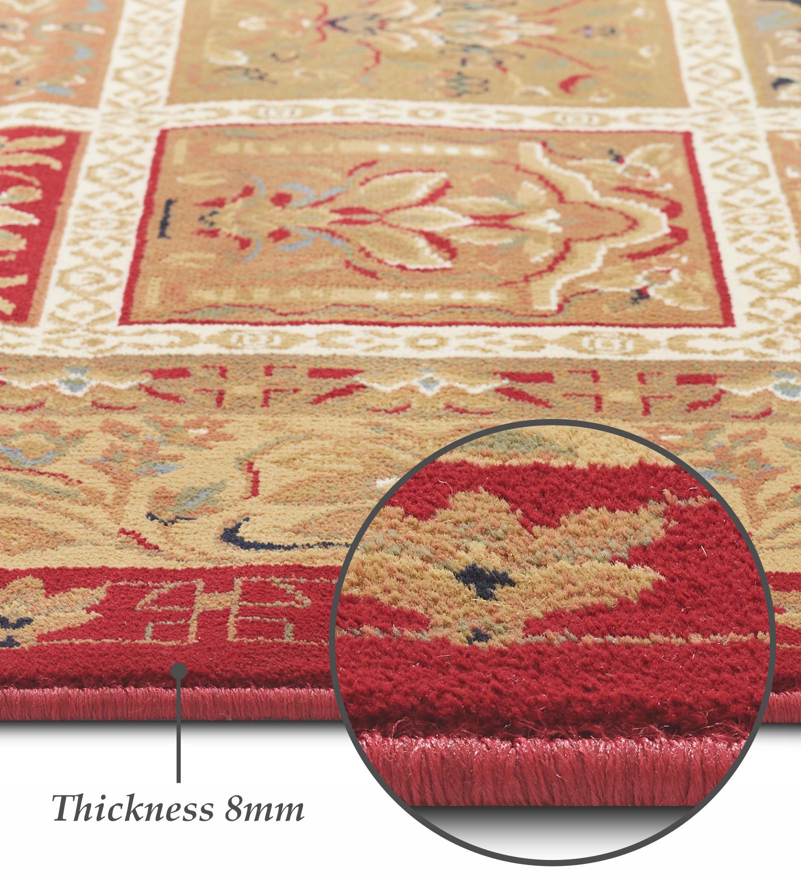 Esfahan Classical Machine Made Carpet Beige and Red