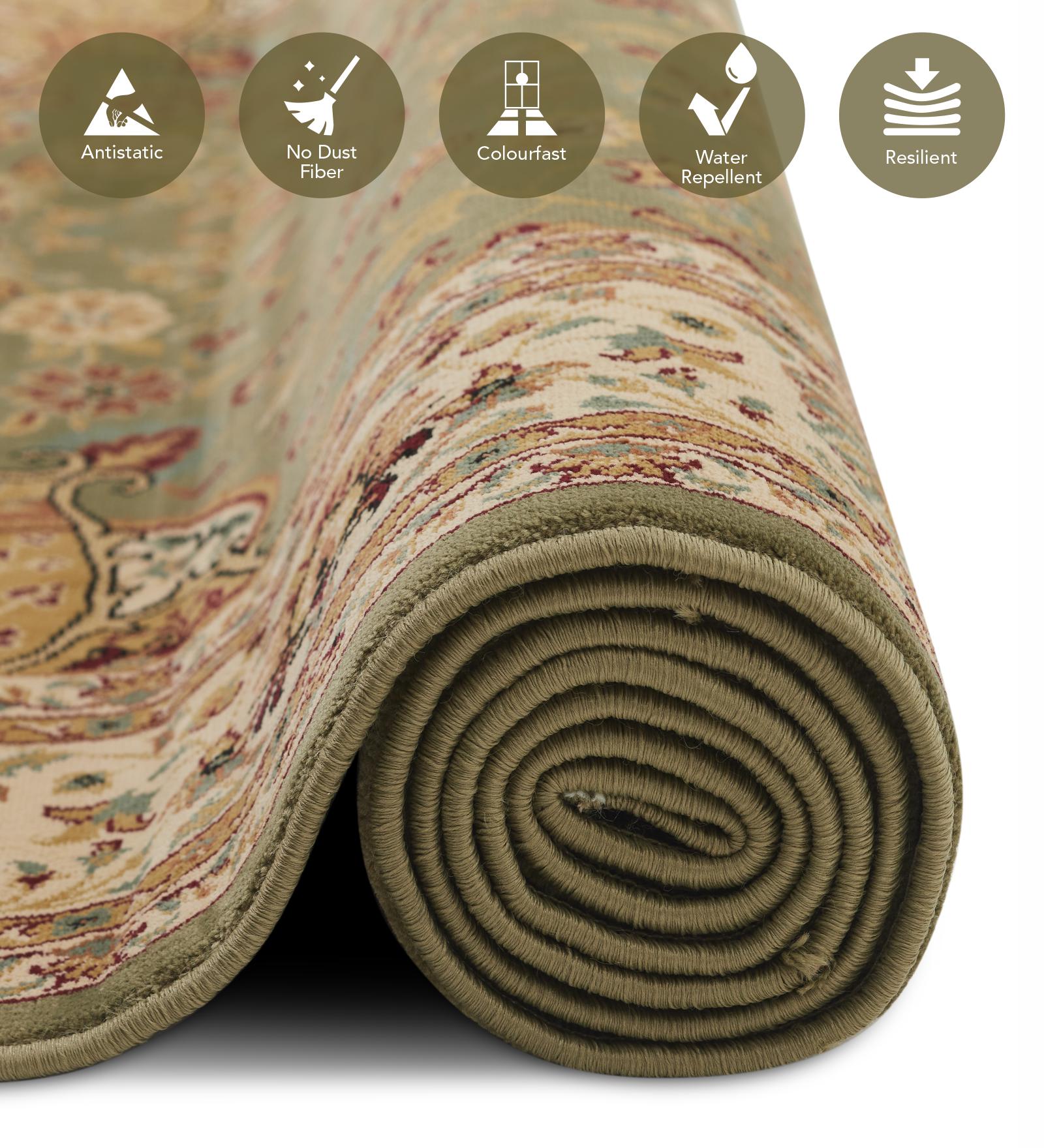 Esfahan Classical Machine Made Carpet Olive