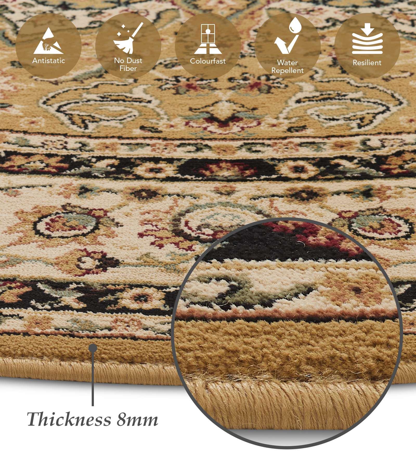 Esfahan Classical Machine Made Carpet D Beige