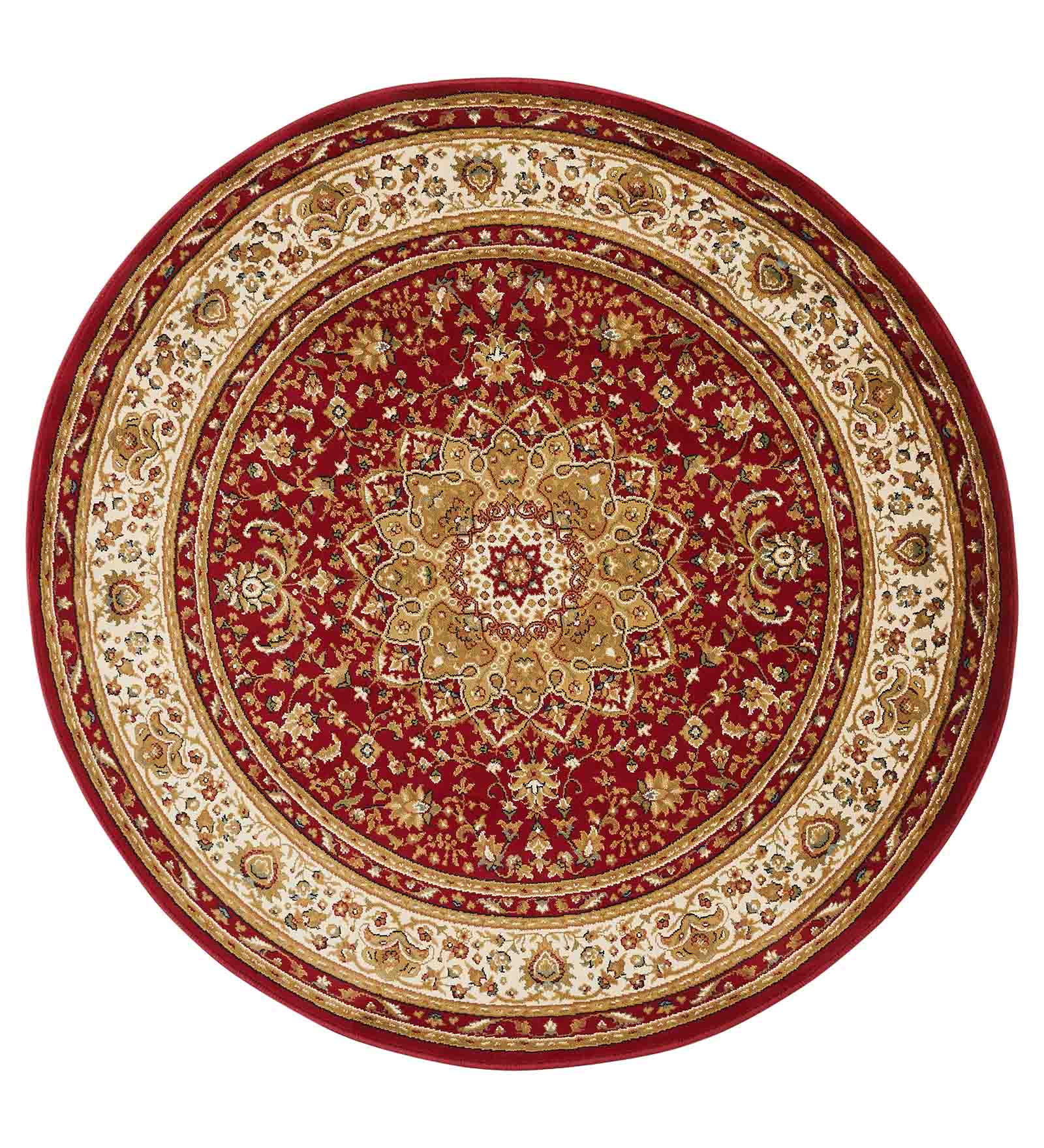 Esfahan Classical Machine Made Carpet Red Beige